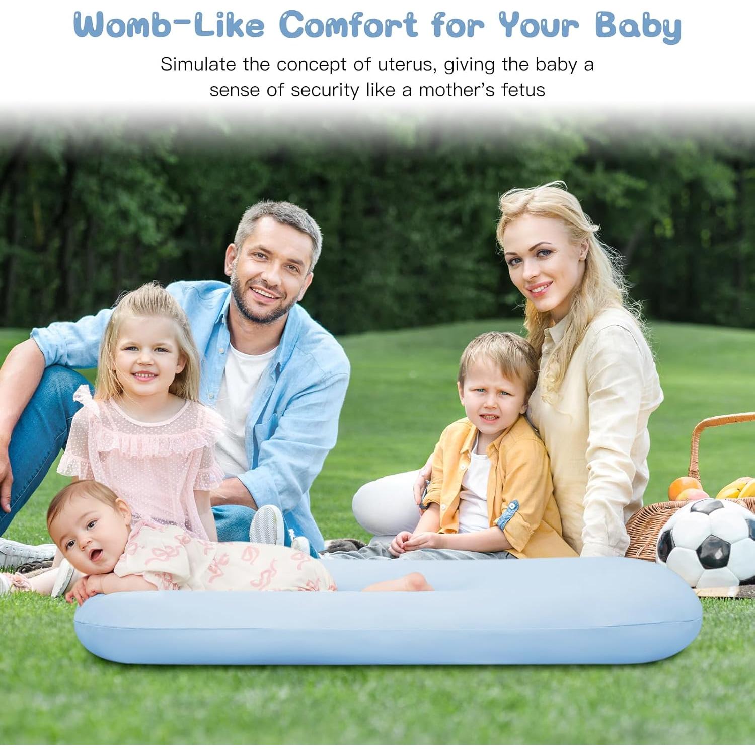 Lounger para Bebés Lucakuins Azul Algodón Orgánico 91x50cm