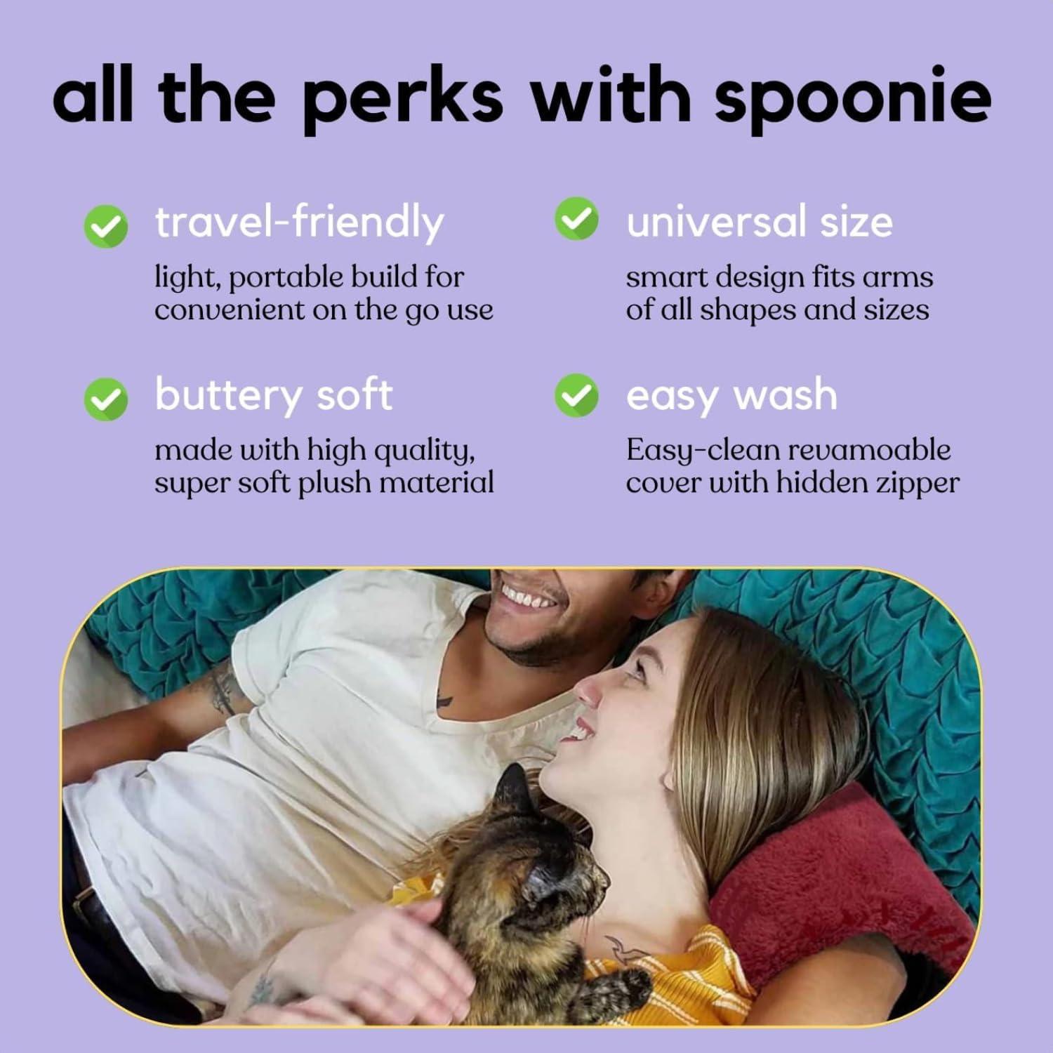 Almohada Spoonie con agujero para brazo - Suave y portátil