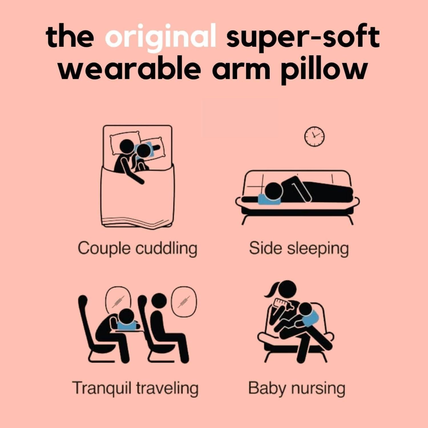 Almohada Spoonie con agujero para brazo - Suave y portátil