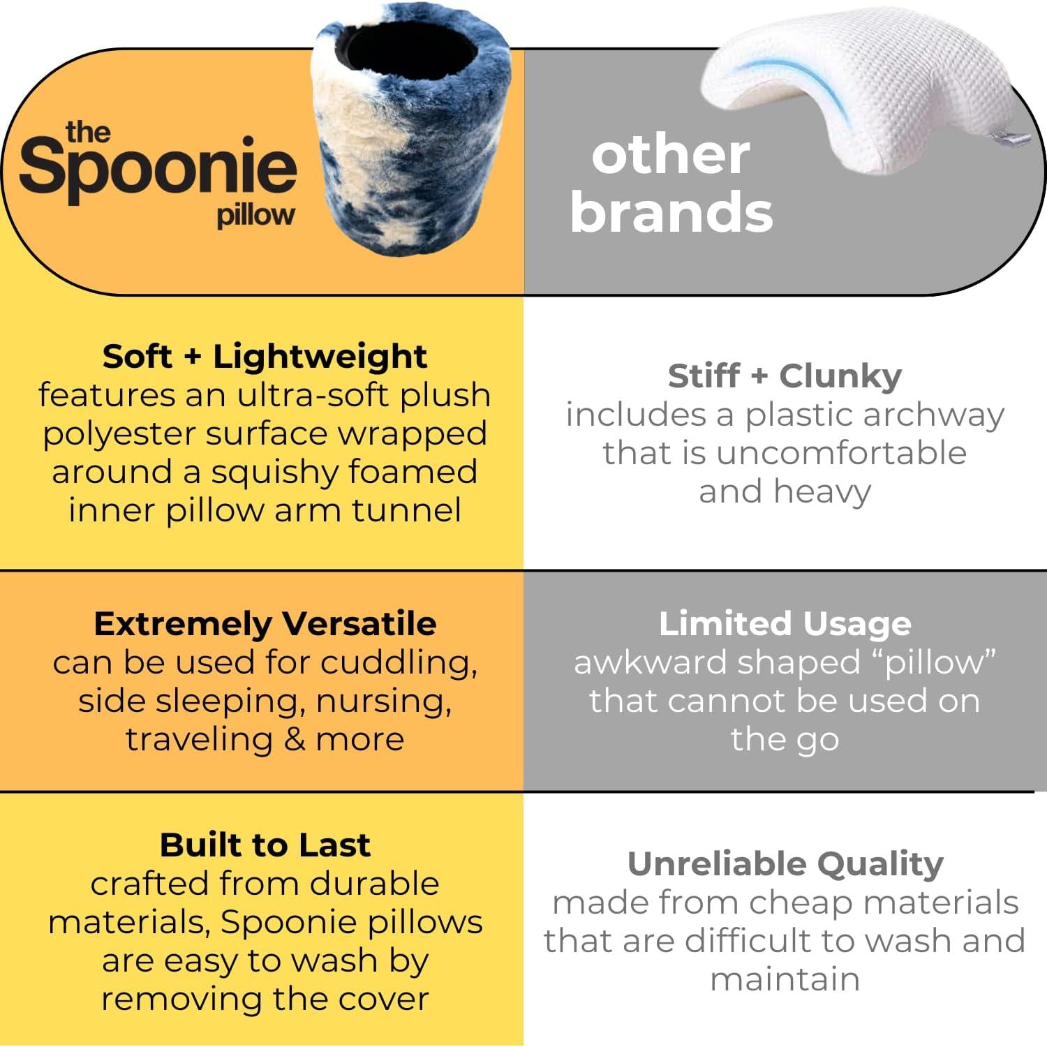 Almohada Spoonie con agujero para brazo - Suave y portátil