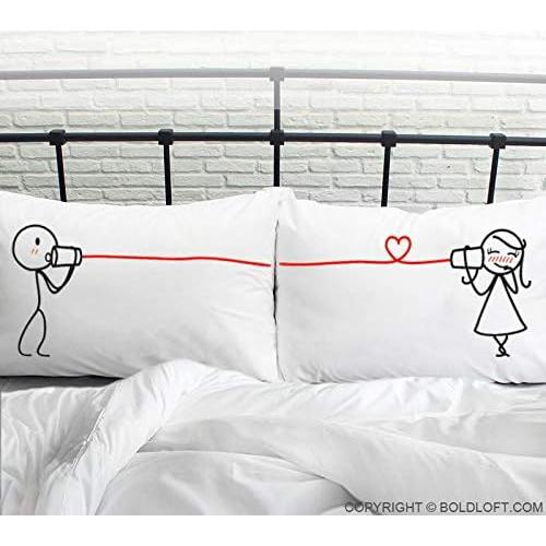 BoldLoft Fundas de Almohada para Parejas 50.8x76.2 cm Blancas