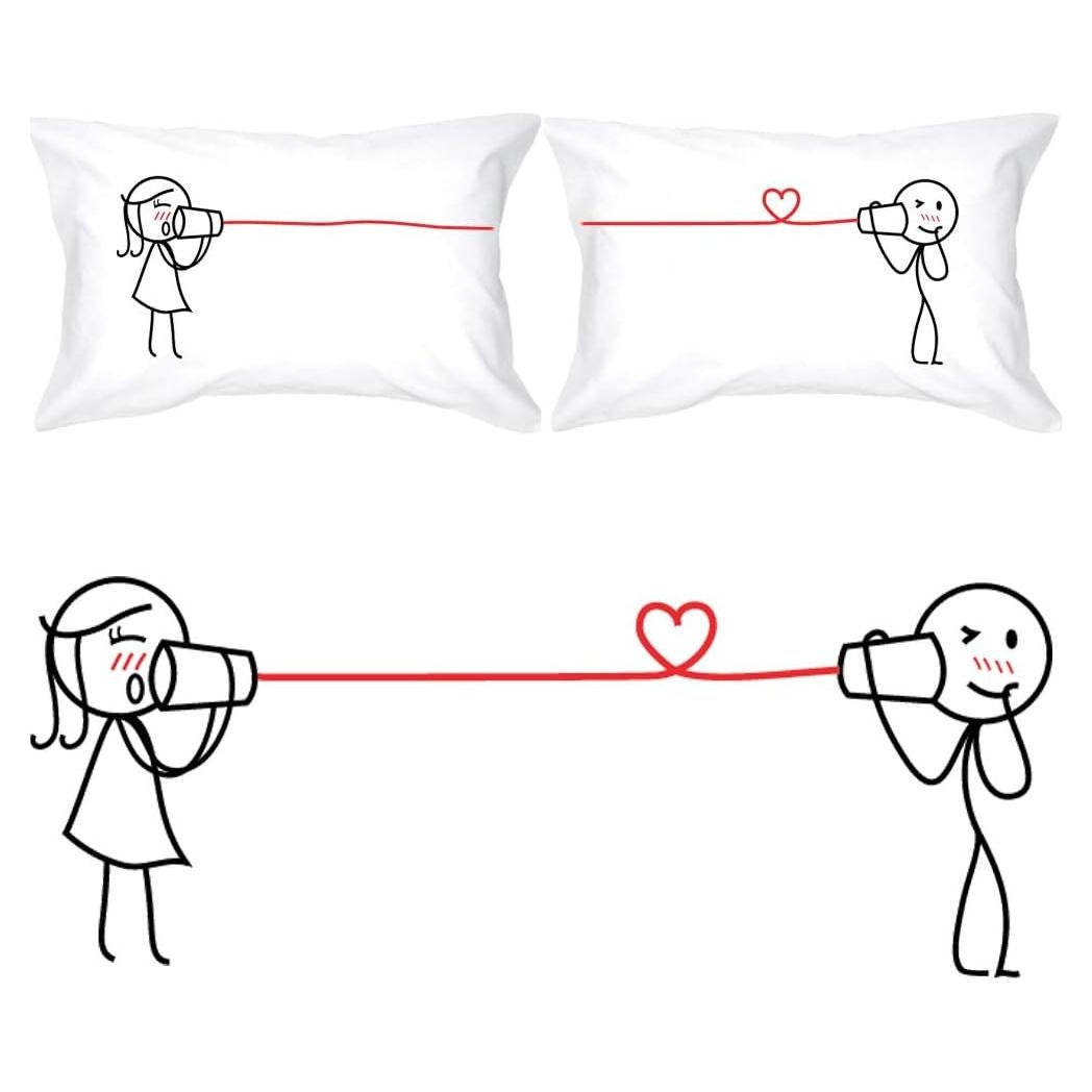 BoldLoft Fundas de Almohada para Parejas 50.8x76.2 cm - Regalos Románticos