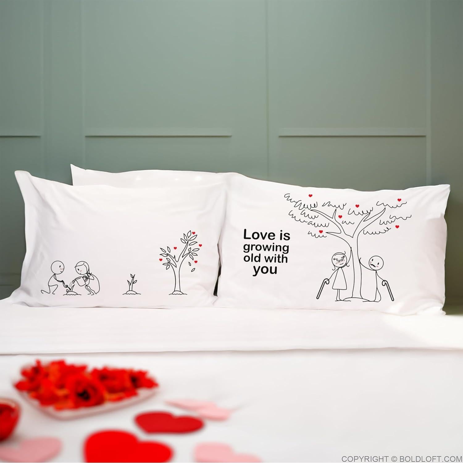 BoldLoft Fundas de Almohada para Parejas 76x50 cm - Regalos Aniversario