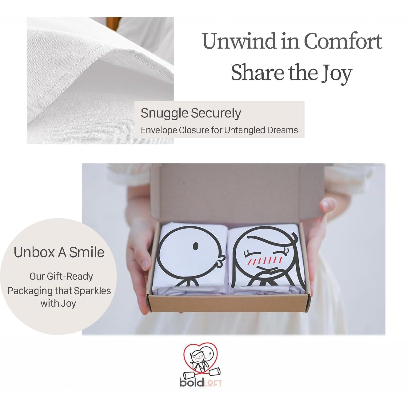 BoldLoft Fundas de Almohada para Parejas 76x50 cm - Regalos Aniversario