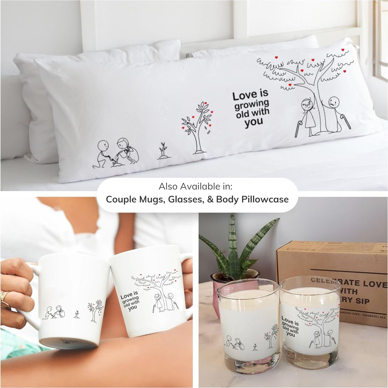 BoldLoft Fundas de Almohada para Parejas 76x50 cm - Regalos Aniversario