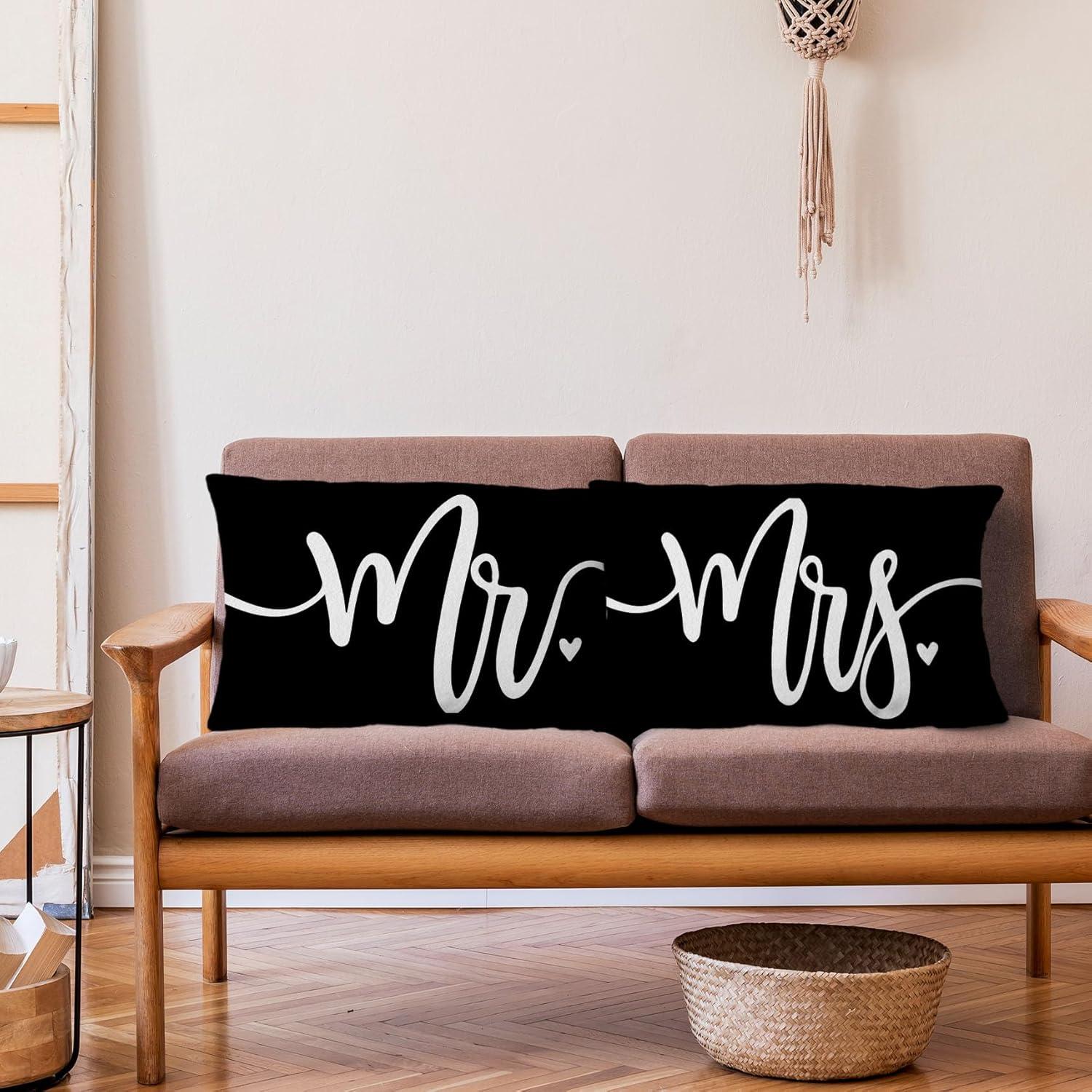 Voatok Funda de Cojín Decorativa Juego de 2 30x50 cm Negra