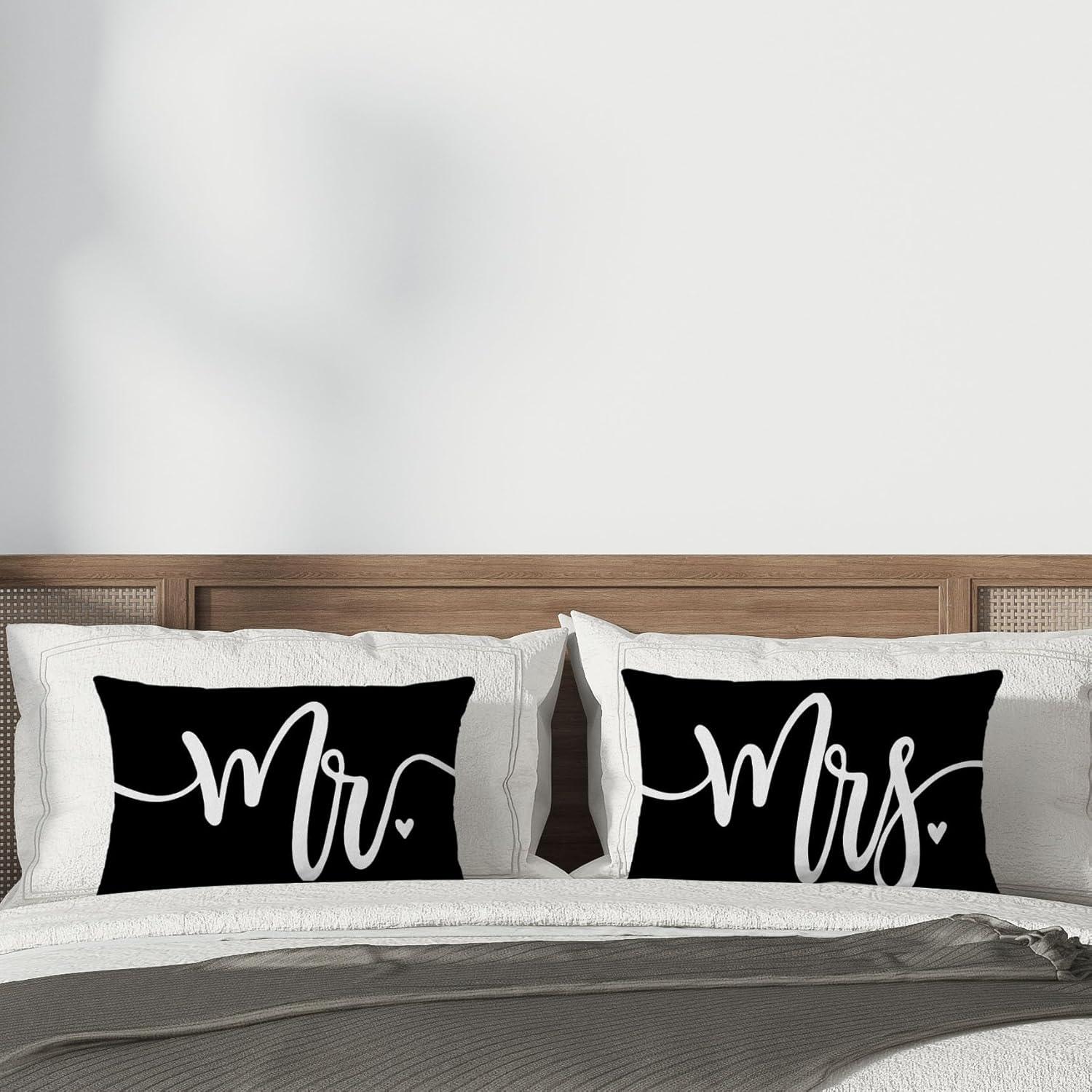 Voatok Funda de Cojín Decorativa Juego de 2 30x50 cm Negra