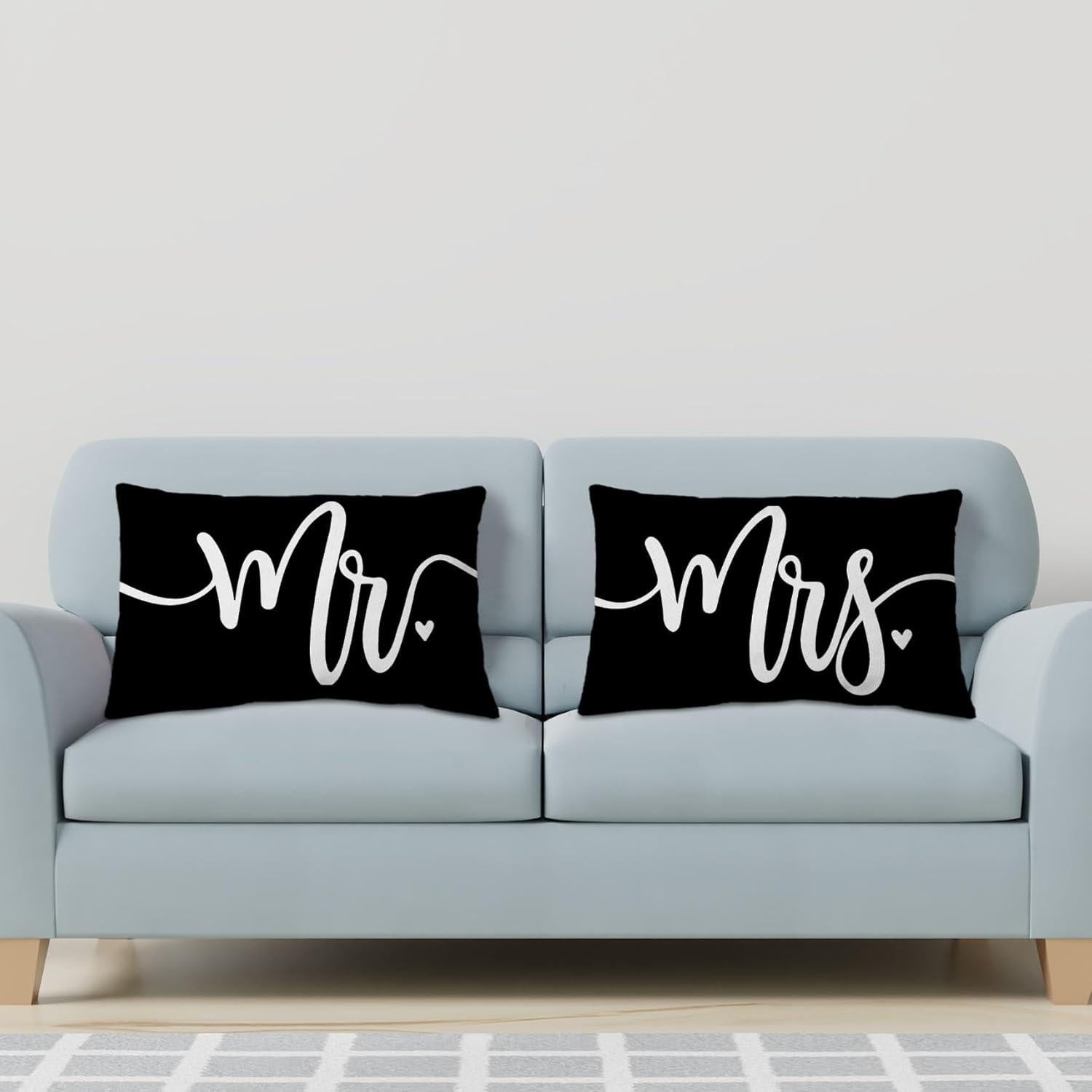 Voatok Funda de Cojín Decorativa Juego de 2 30x50 cm Negra