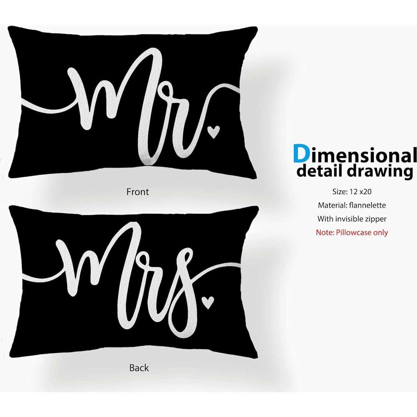 Voatok Funda de Cojín Decorativa Juego de 2 30x50 cm Negra