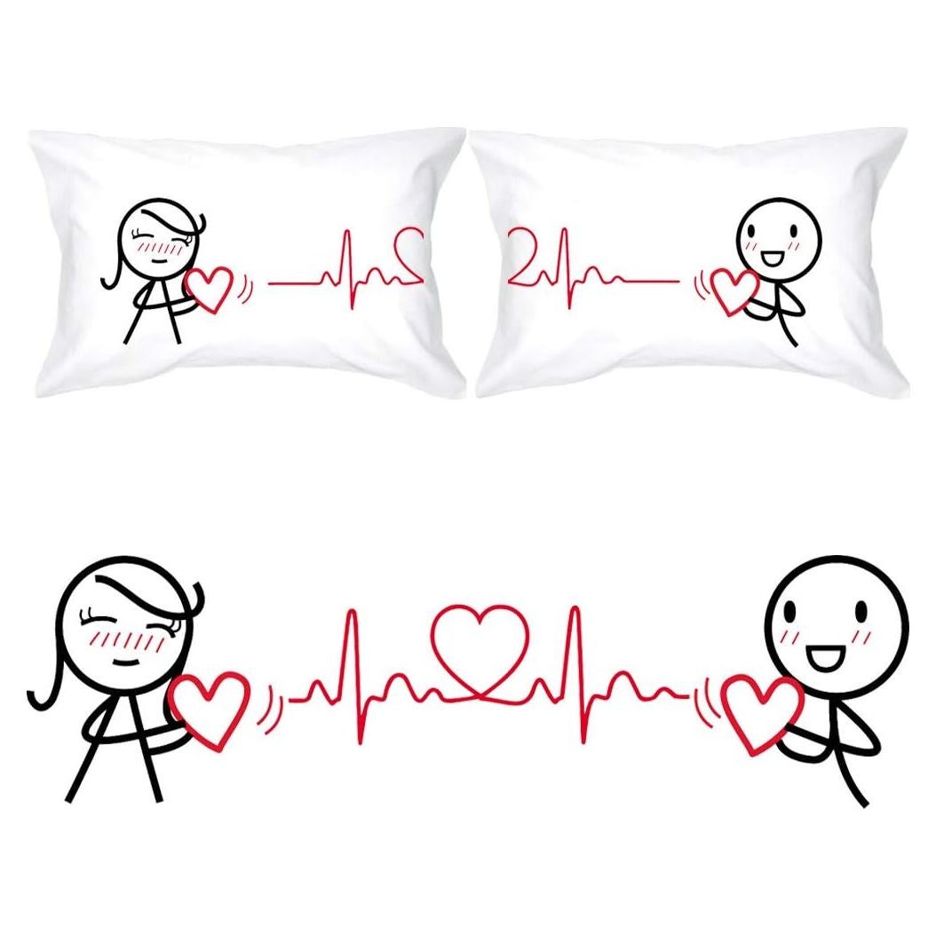 BoldLoft Fundas de Almohada para Parejas 50.8x76.2 cm Amor