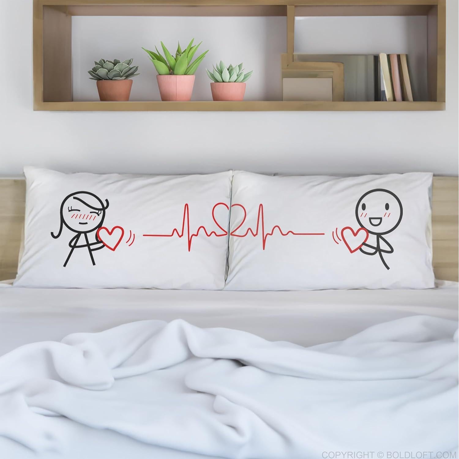 BoldLoft Fundas de Almohada para Parejas 50.8x76.2 cm Amor
