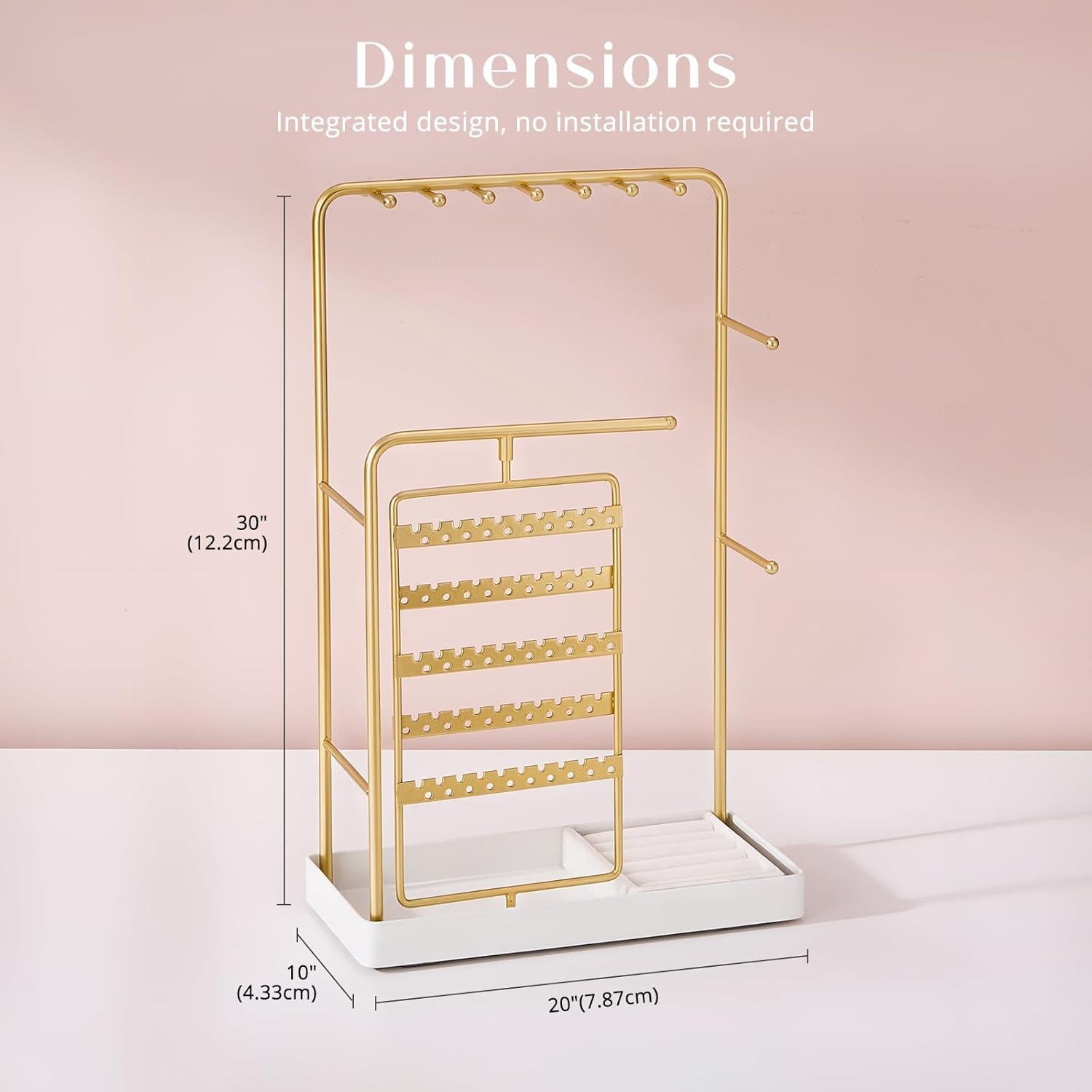 Soporte de Joyería ProCase Oro, Organizador Giratorio 360°