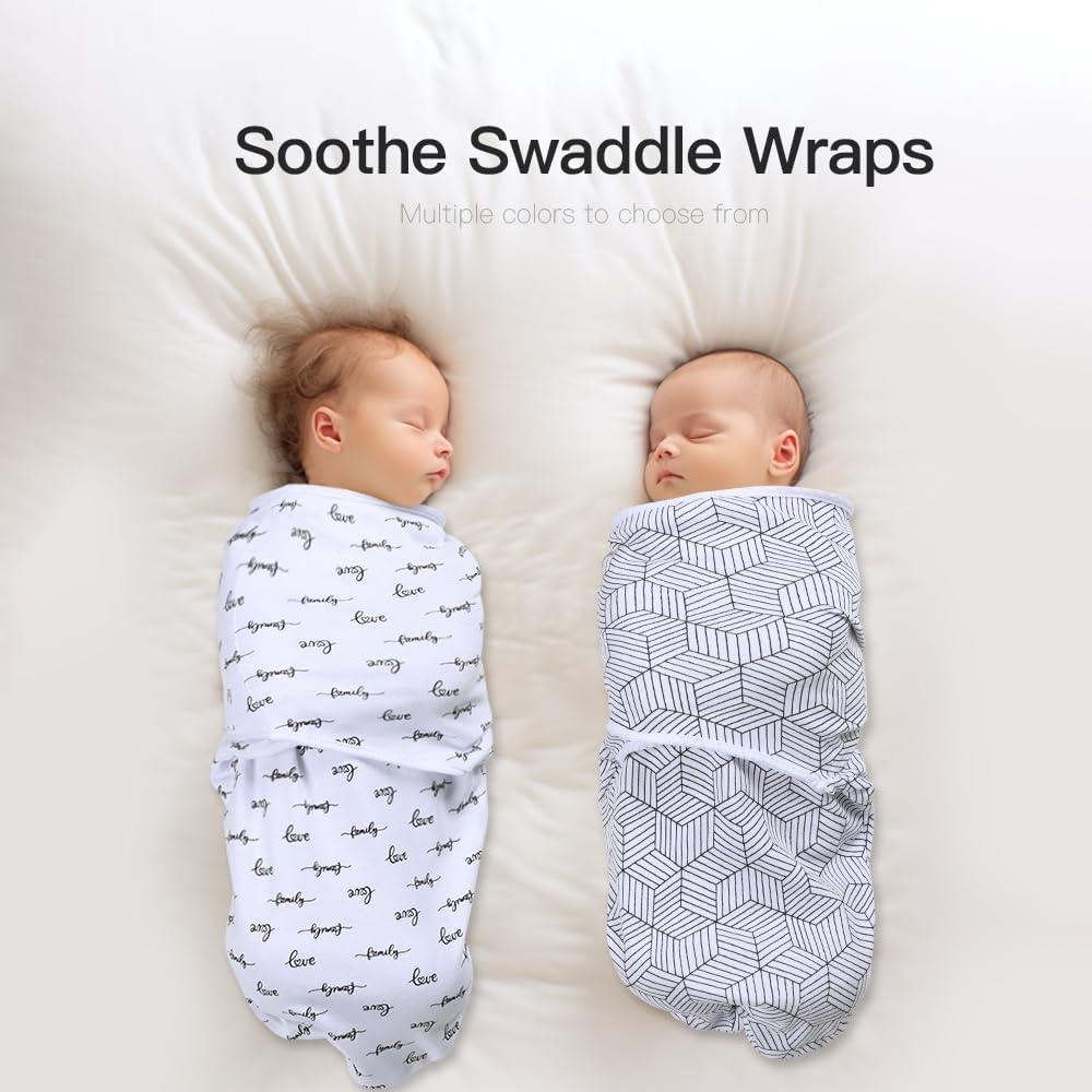 Envoltura de Swaddle Ajustable Sleepyturtle - Paquete de 3 Bebés