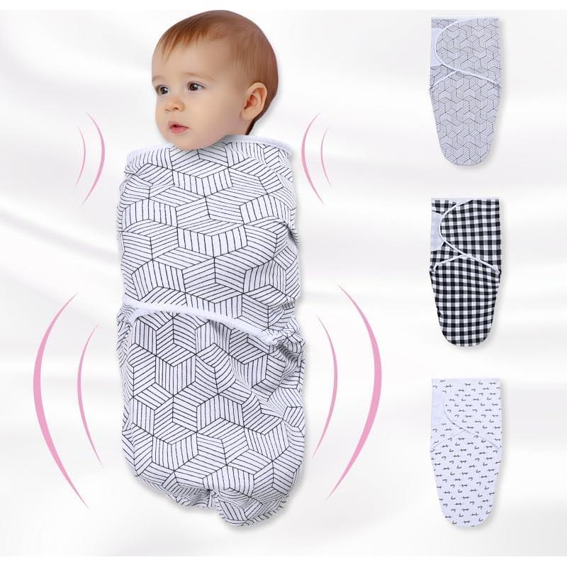 Envoltura de Swaddle Ajustable Sleepyturtle - Paquete de 3 Bebés