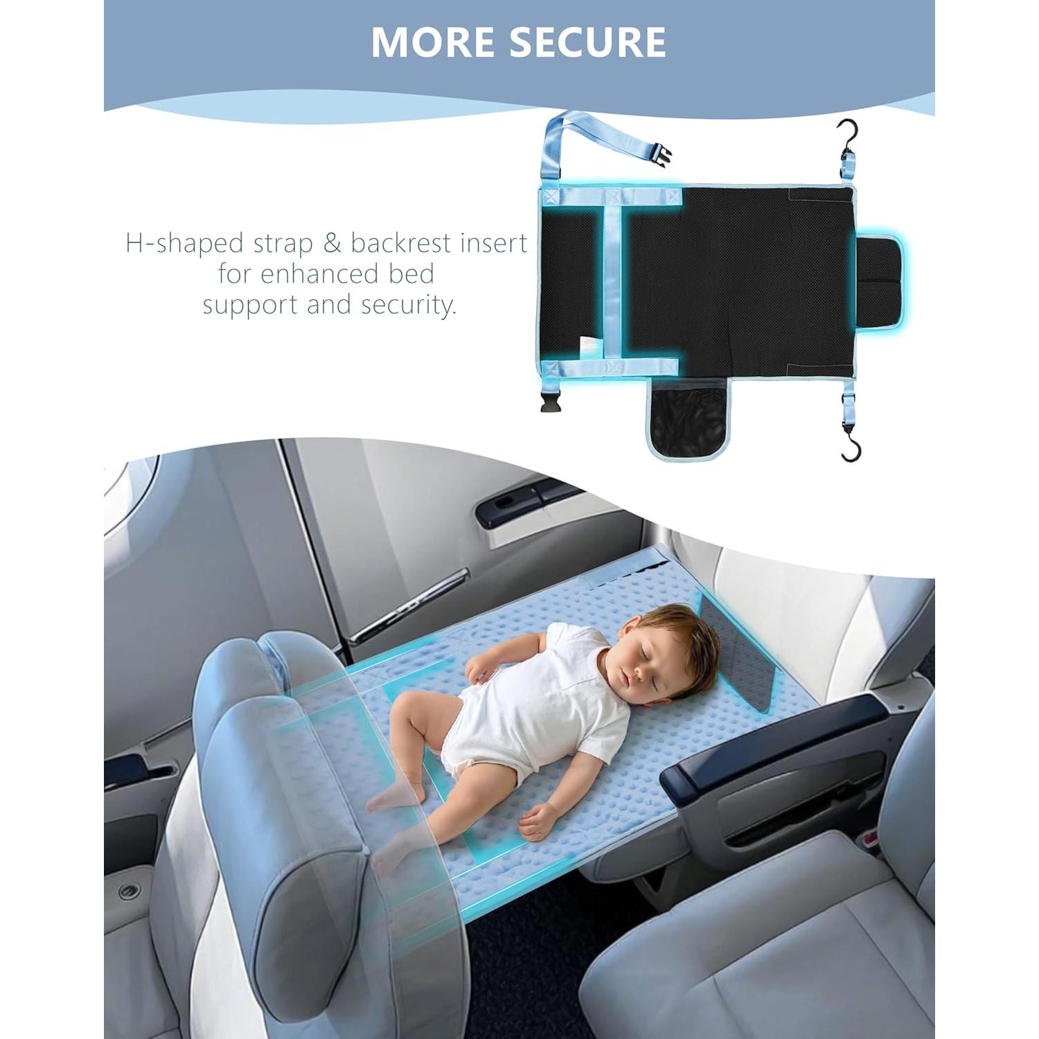 Cama de avión para niños TinlyFinly, extensor antideslizante