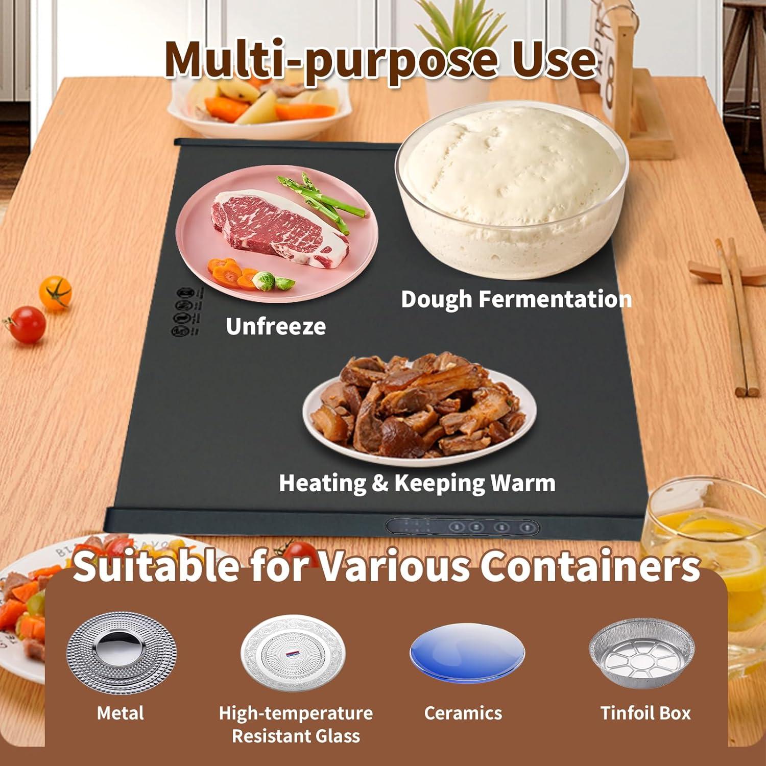 Bandeja Calentadora Eléctrica DoCatop 53x40cm 3 Niveles de Calor