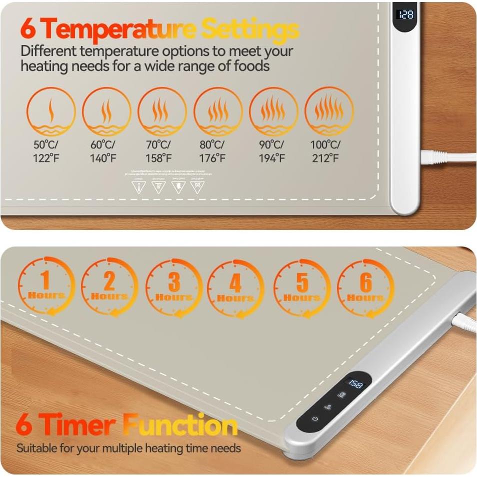 Alfombrilla Calentadora de Comida CURMEDI 500W Caqui