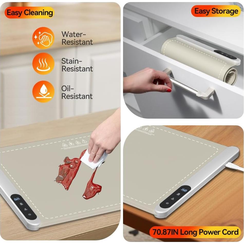 Alfombrilla Calentadora de Comida CURMEDI 500W Caqui