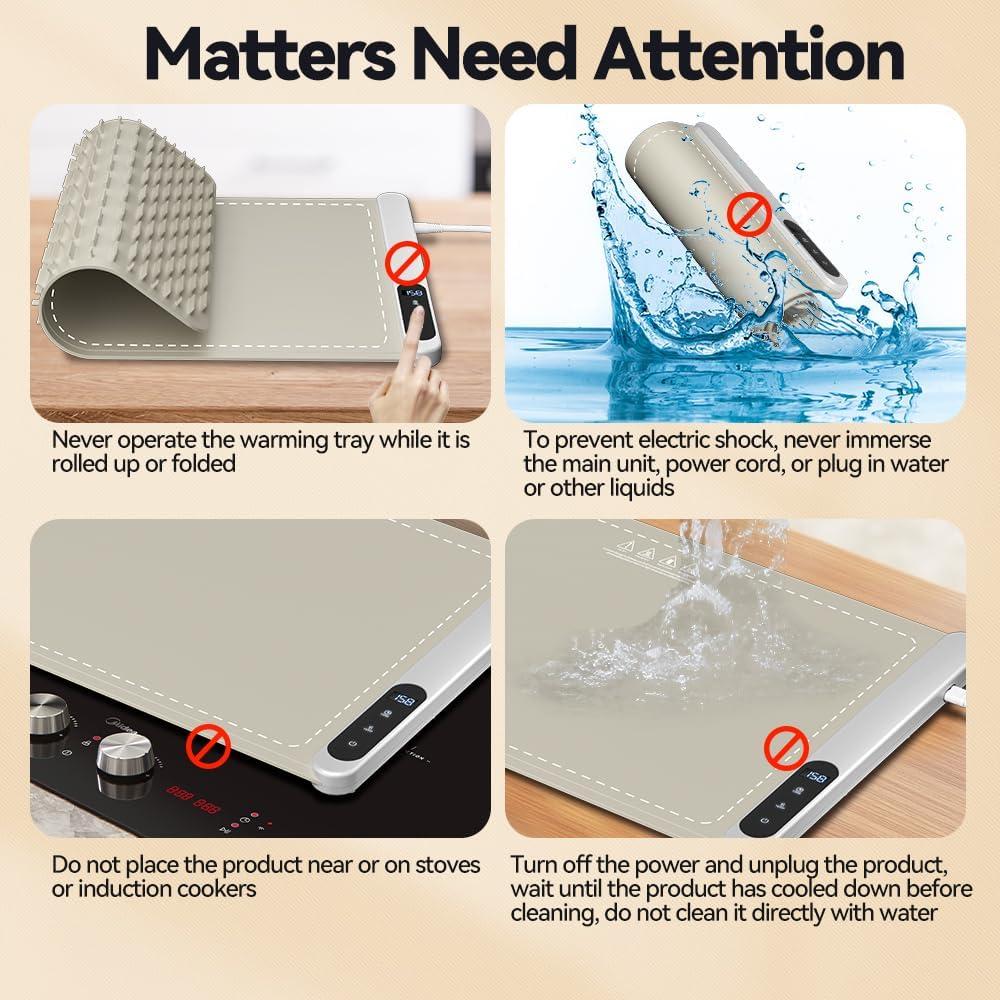 Alfombrilla Calentadora de Comida CURMEDI 500W Caqui