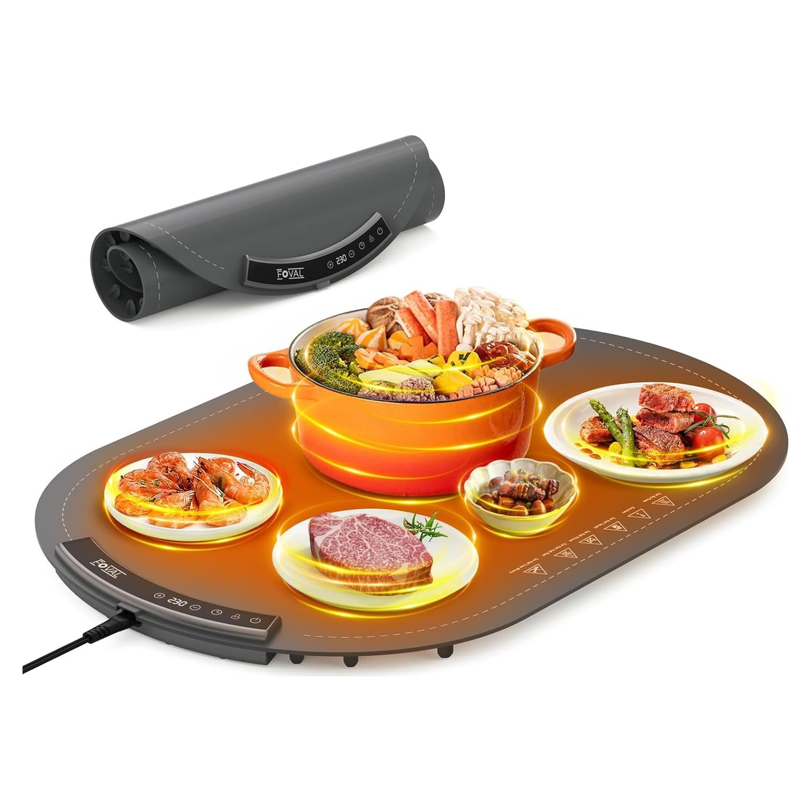 Alfombrilla Calentadora Eléctrica 6 Platos Silicona 40-110°C