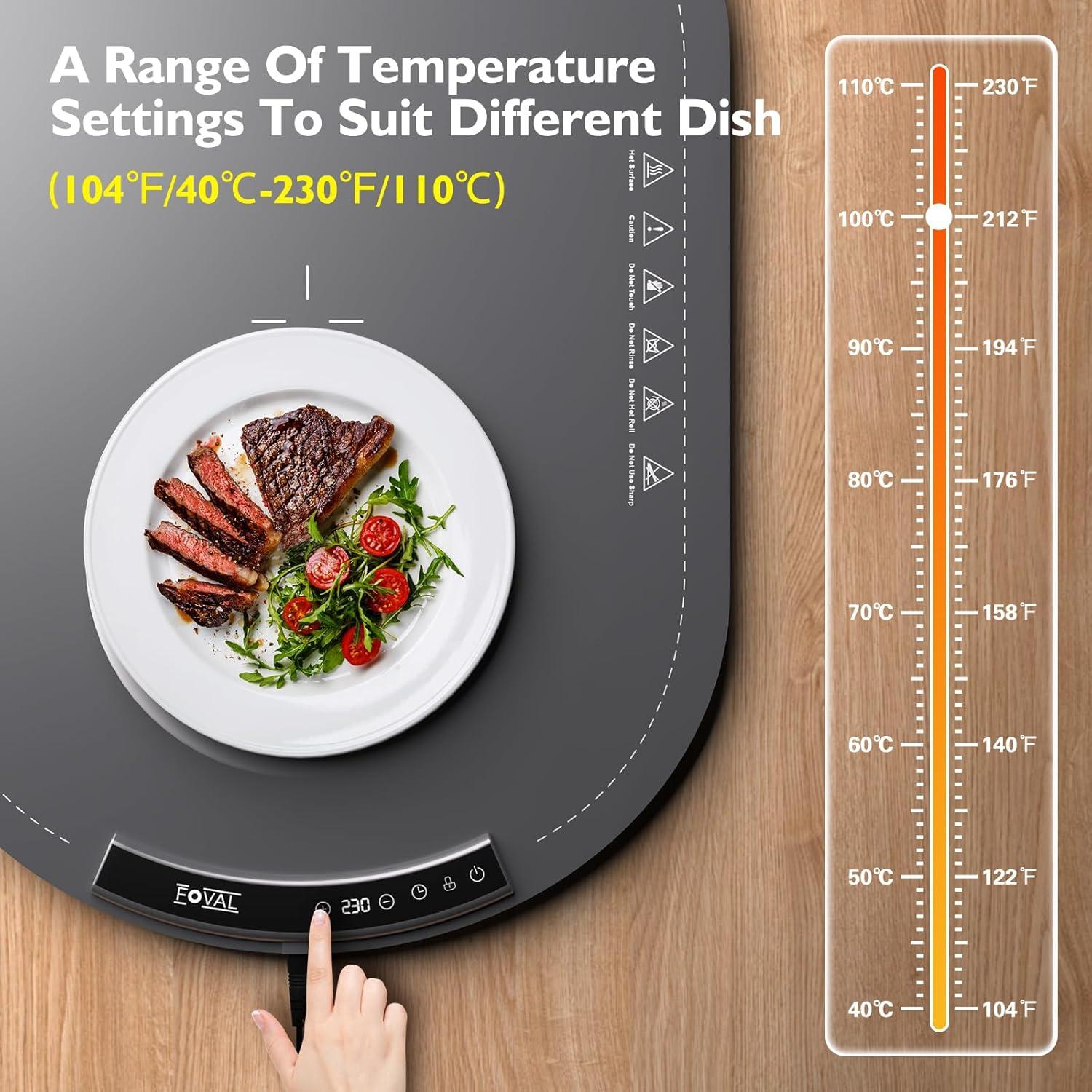 Alfombrilla Calentadora Eléctrica 6 Platos Silicona 40-110°C