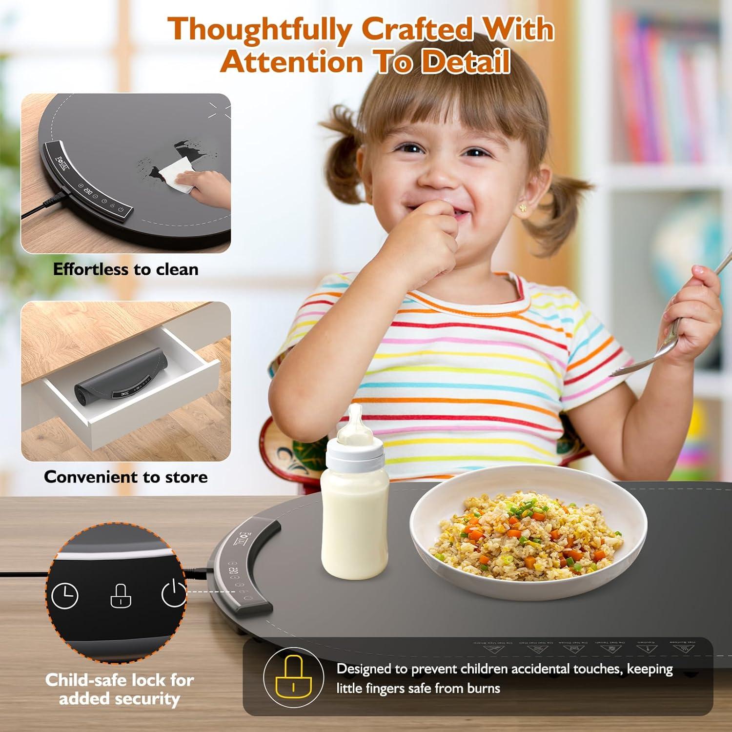 Alfombrilla Calentadora Eléctrica 6 Platos Silicona 40-110°C