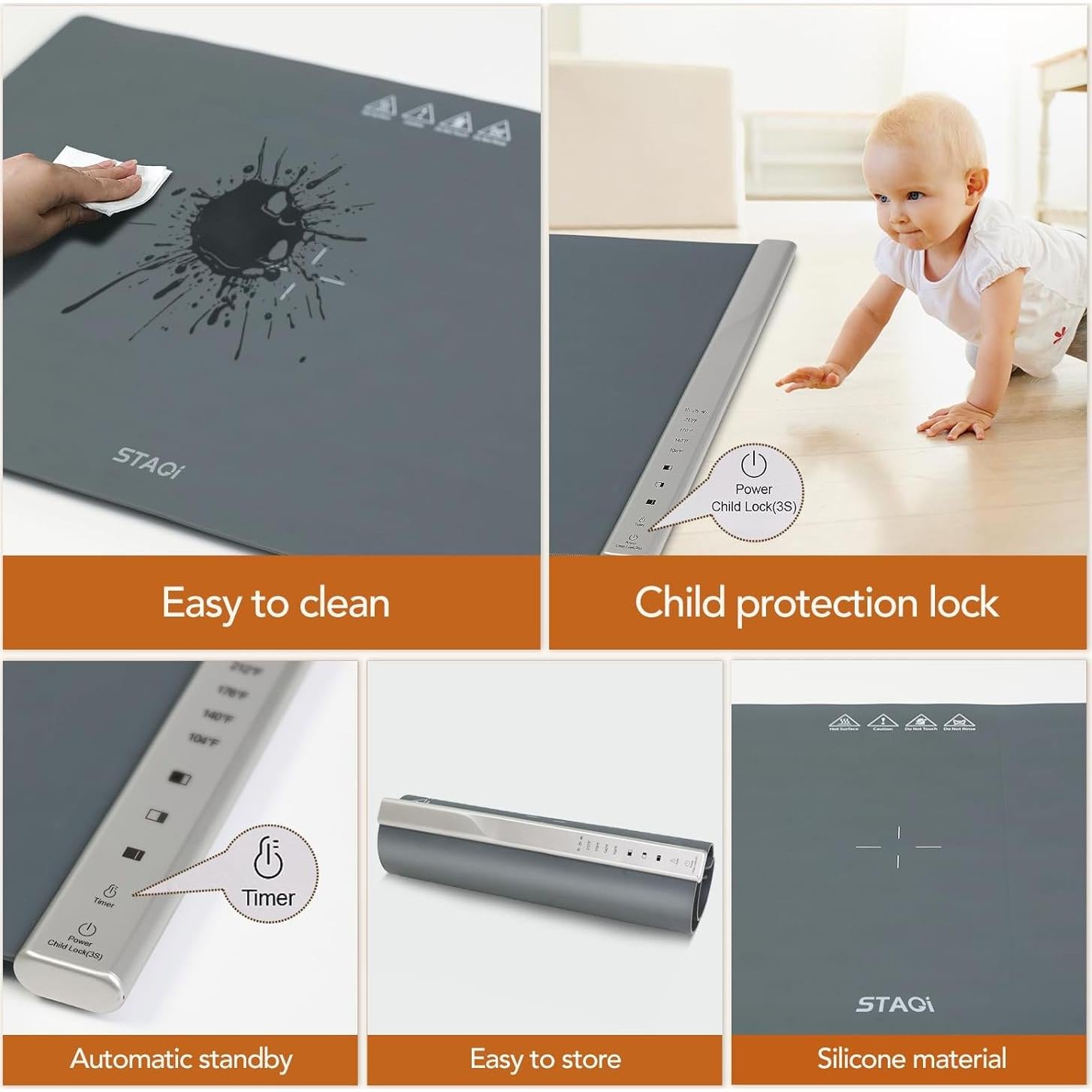 Alfombrilla Calentadora de Comida STAGI 100°C Silicona 1.68kg