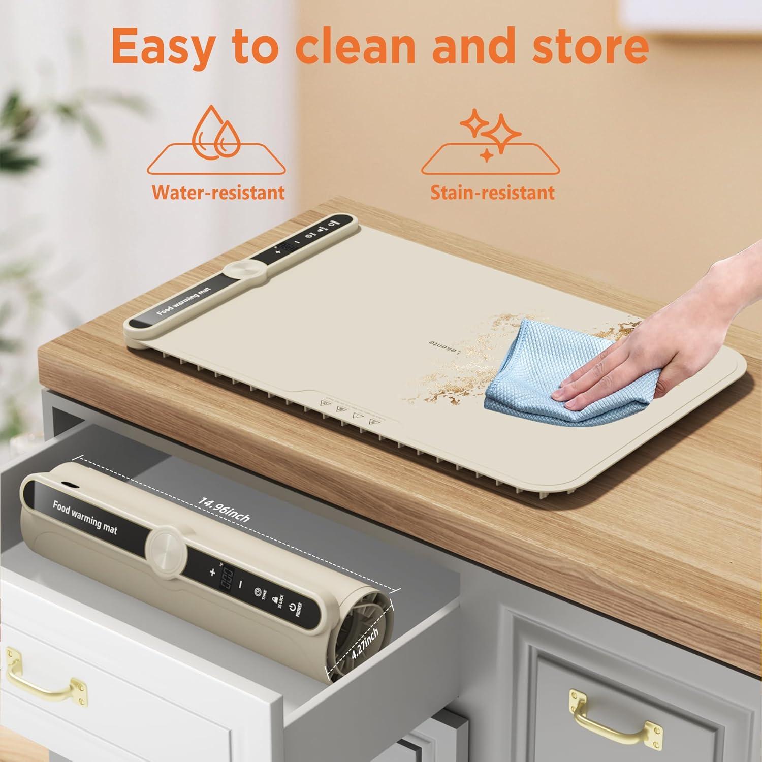 Alfombrilla Calentadora de Comida Lekente 330W Beige 9 Niveles