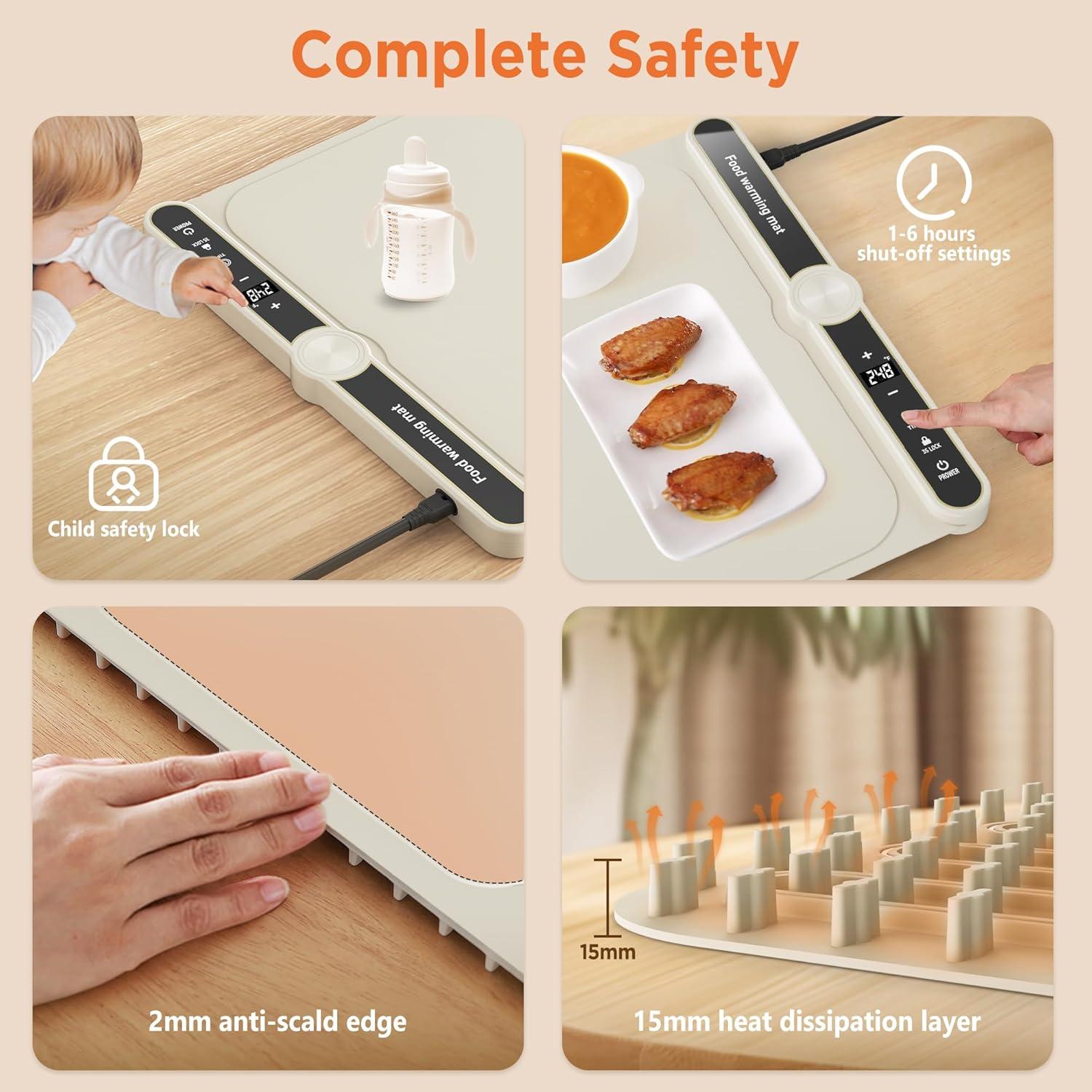 Alfombrilla Calentadora de Comida Lekente 330W Beige 9 Niveles