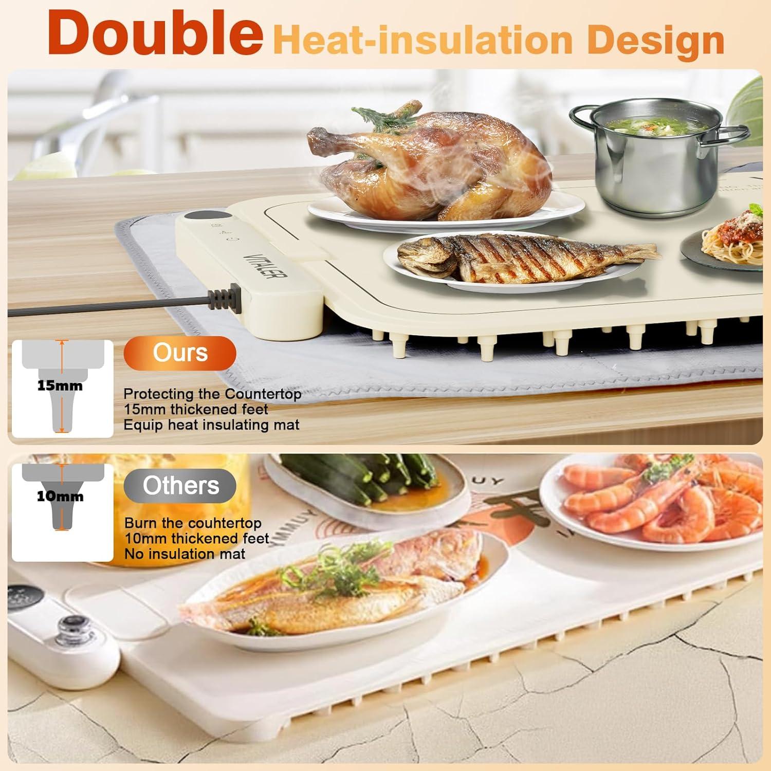 Alfombrilla Calentadora de Comida Vitaler 91x41cm 6 Niveles