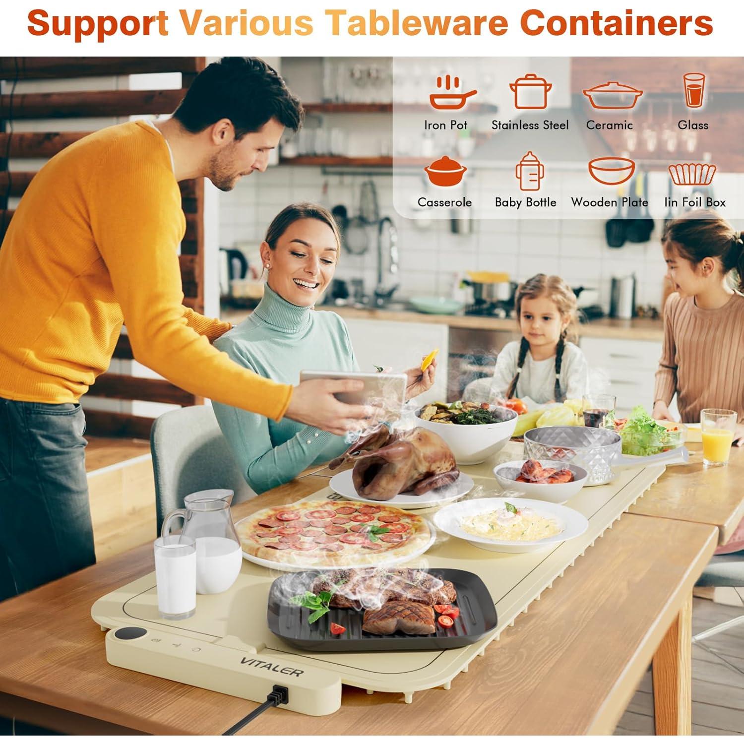 Alfombrilla Calentadora de Comida Vitaler 91x41cm 6 Niveles