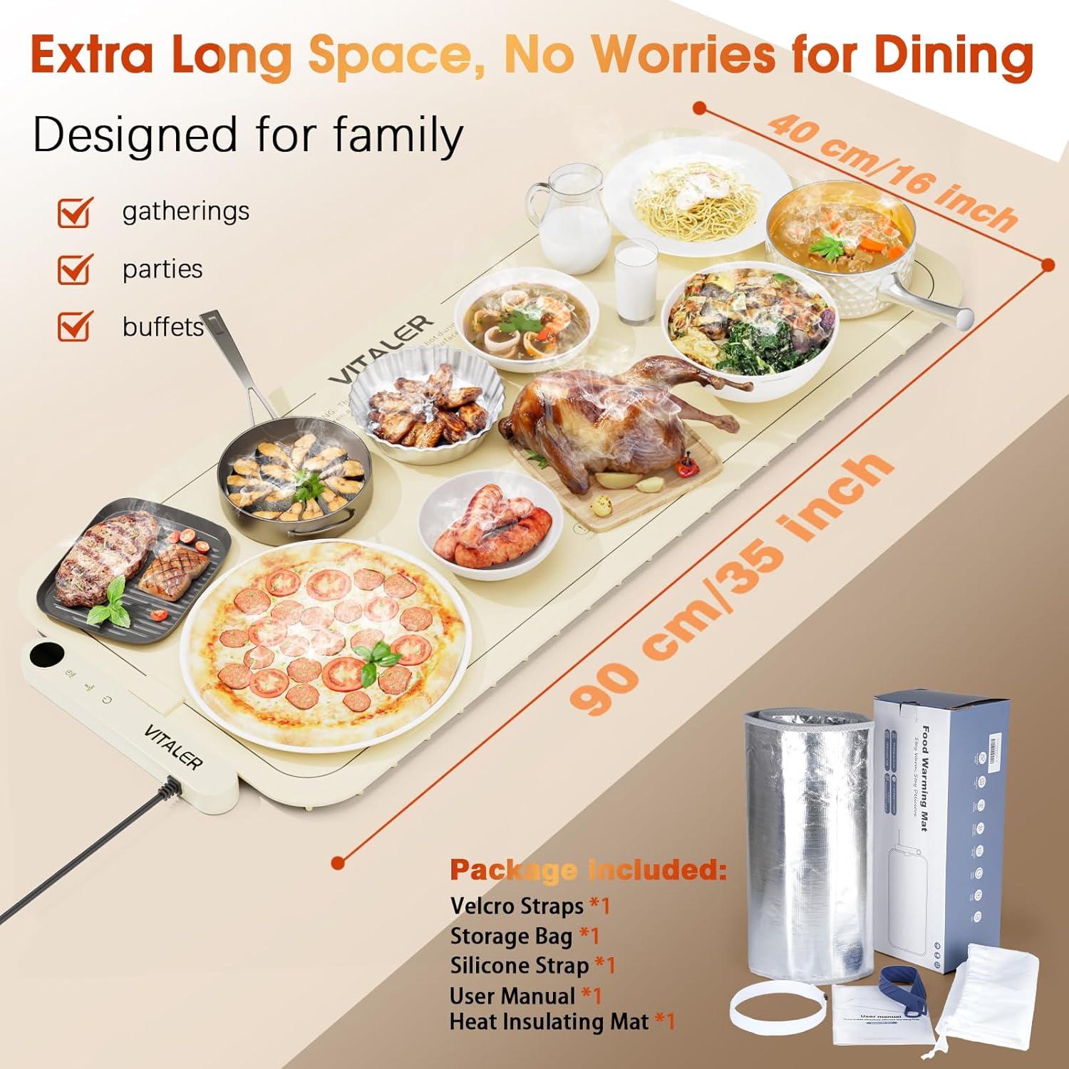 Alfombrilla Calentadora de Comida Vitaler 91x41cm 6 Niveles