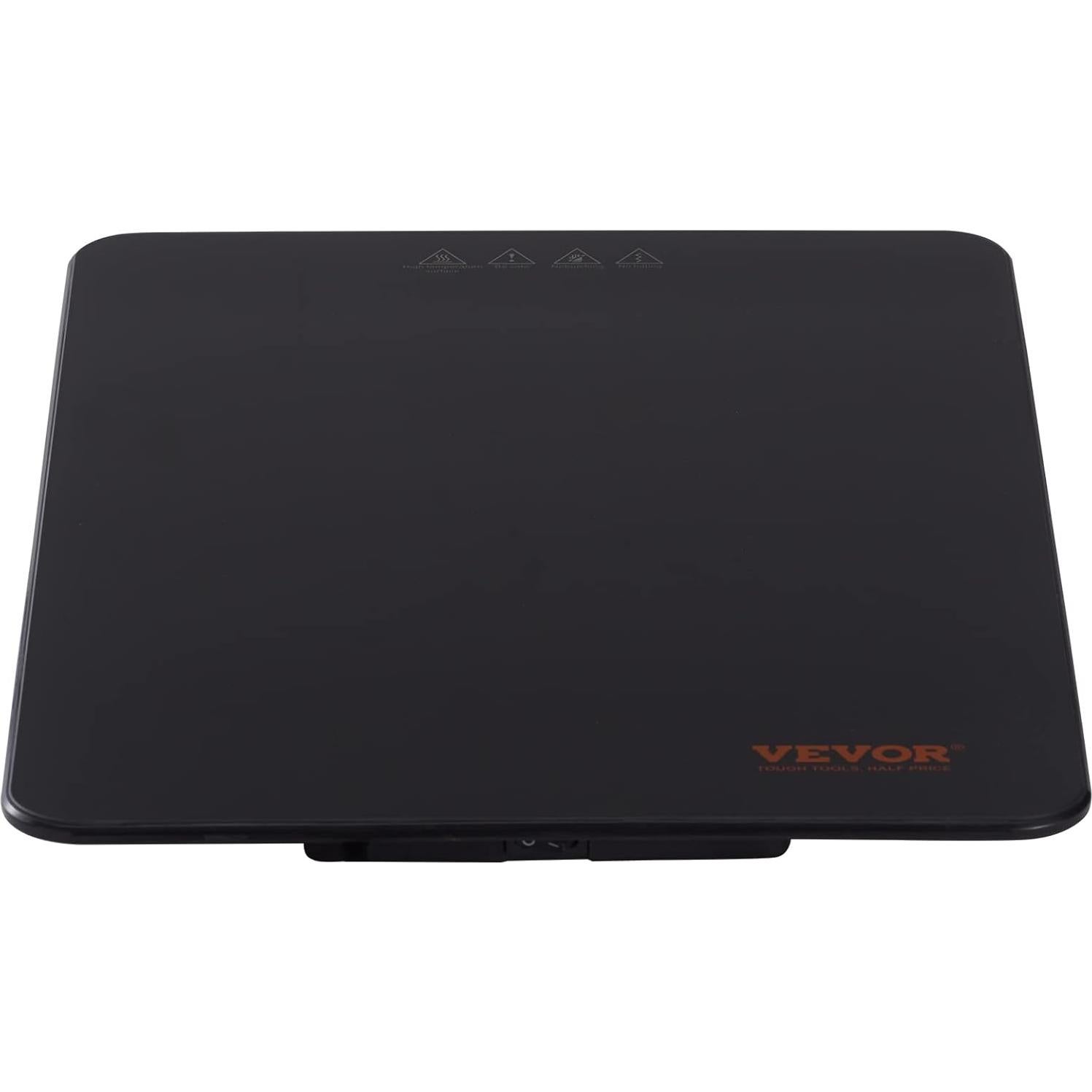 Bandeja Calentadora Eléctrica VEVOR 42x28cm Vidrio Templado