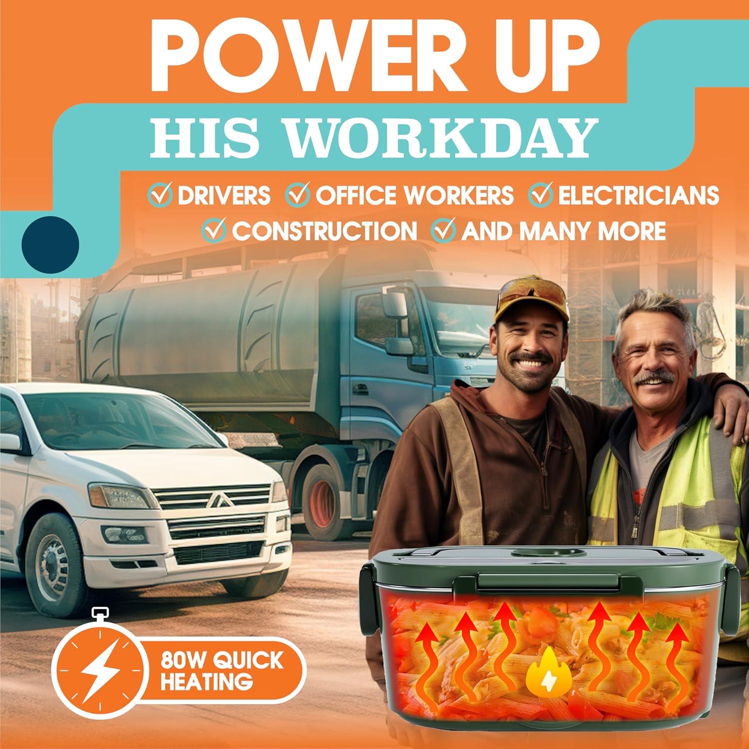 Lonchera Eléctrica TRAVELISIMO 1.5L Acero Inoxidable 80W