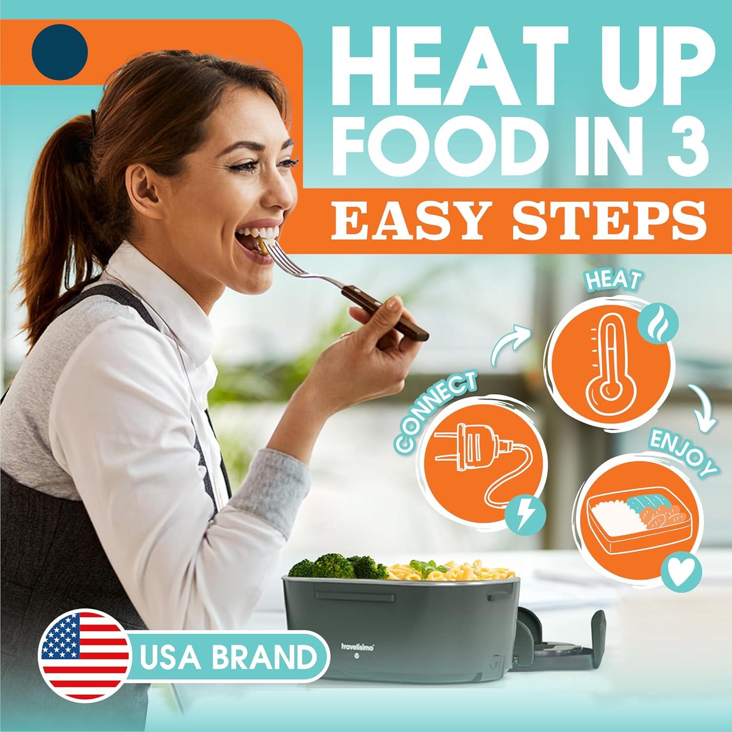 Lonchera Eléctrica TRAVELISIMO 1.5L Acero Inoxidable 80W