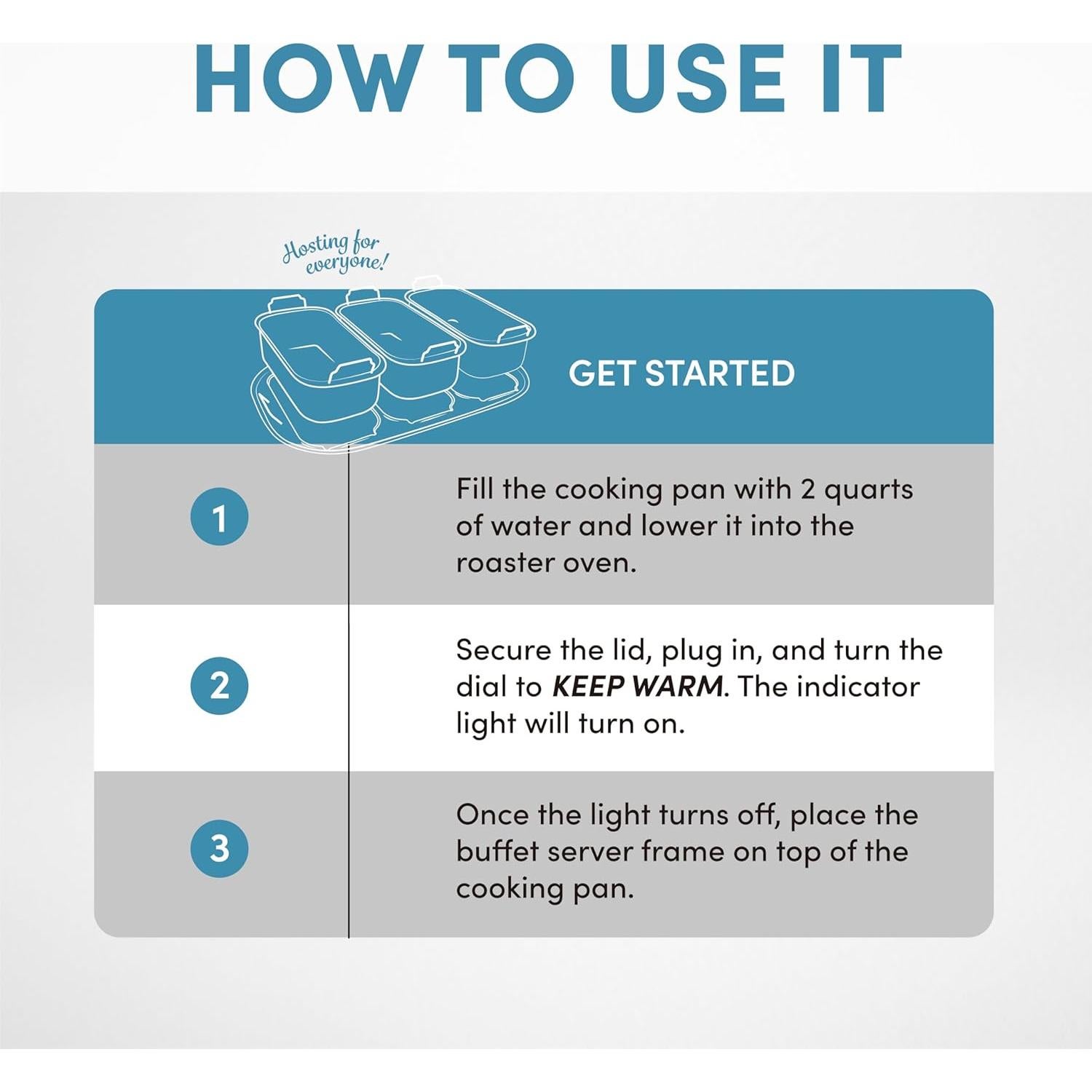 Accesorio Buffet AROMA ART-002 con 3 Bandejas 2 Qt