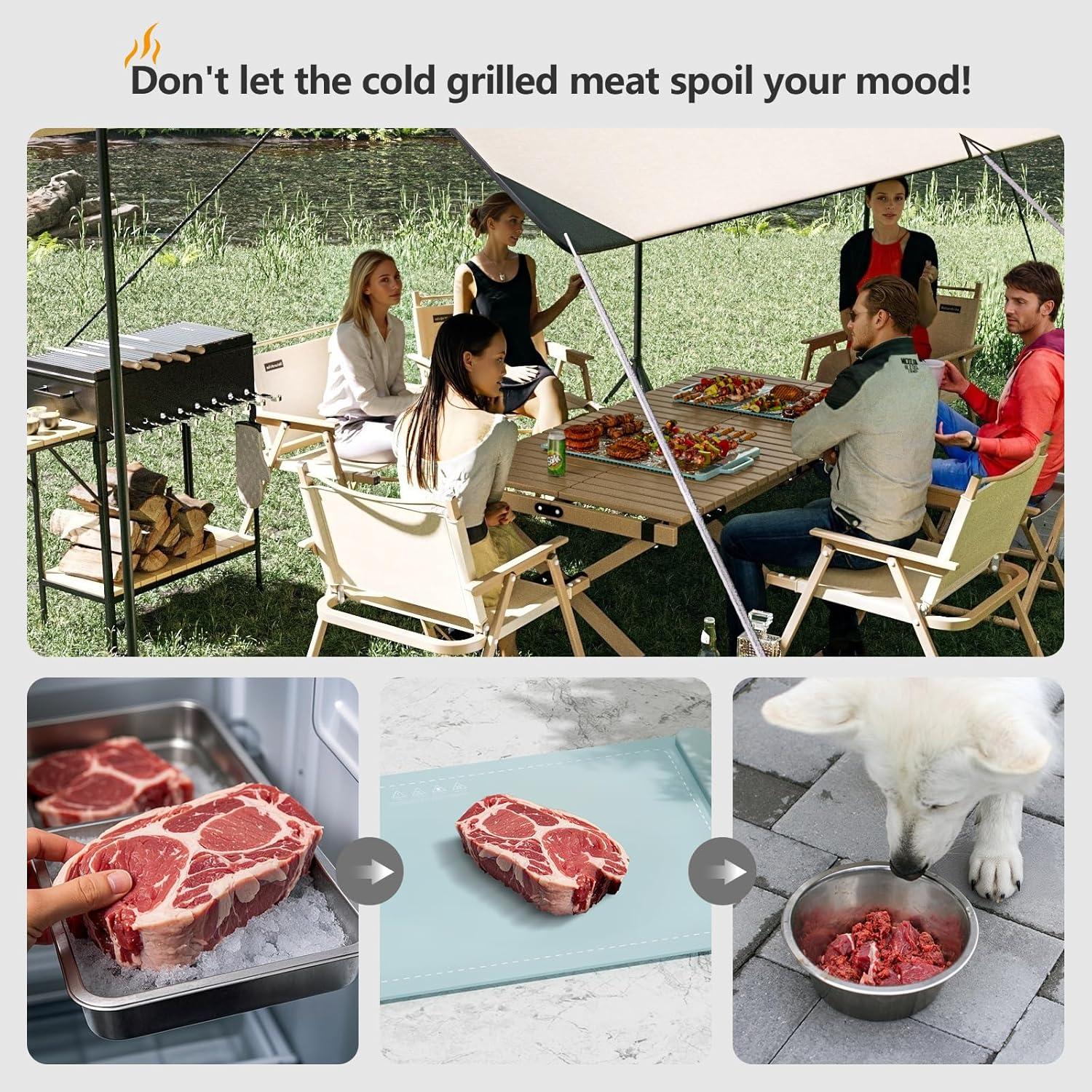 Manta BBQ para Reposar Carne Mat Aislante 40.64x11.68cm Azul