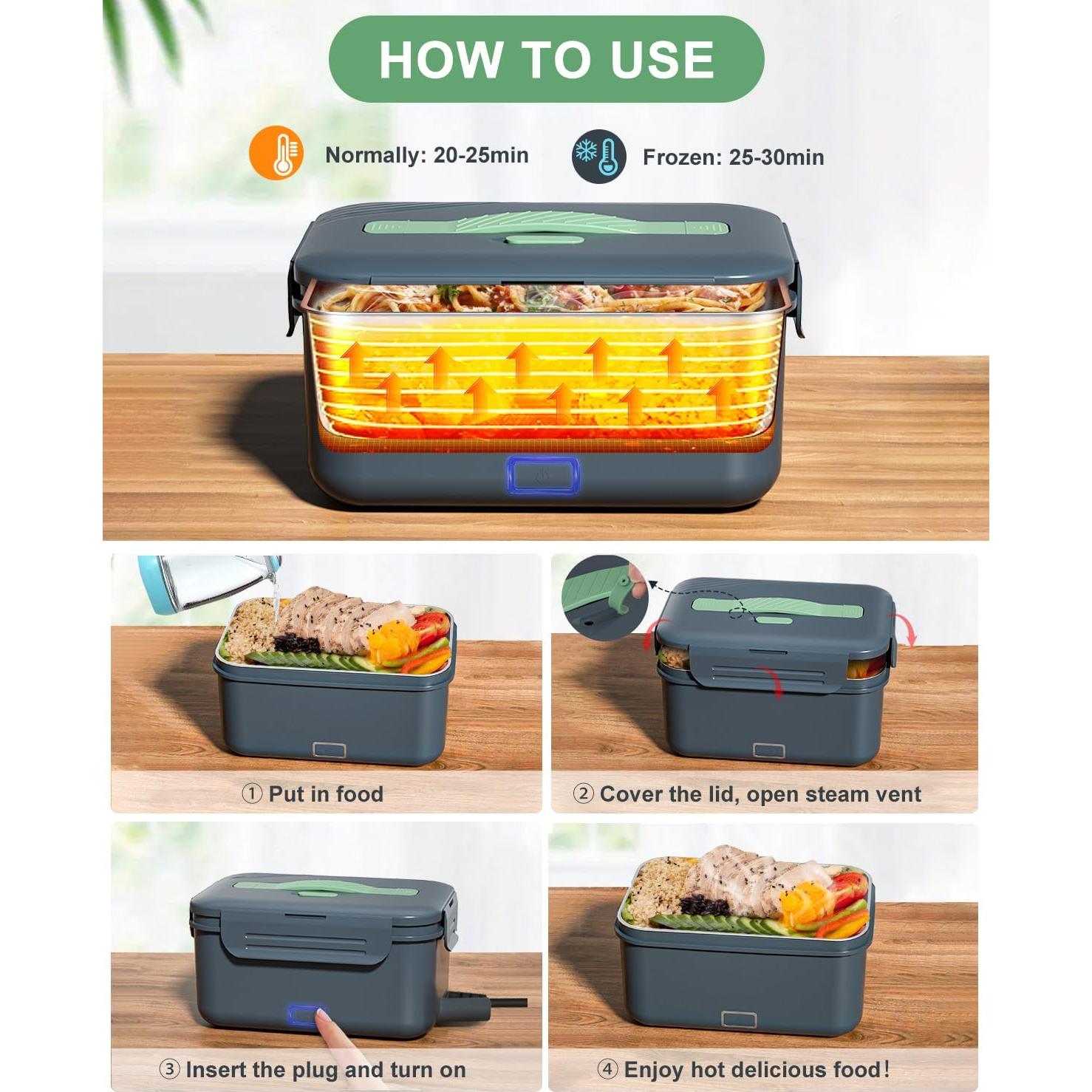 Caja de Almuerzo Eléctrica Monteka 1.8L 100W Gris