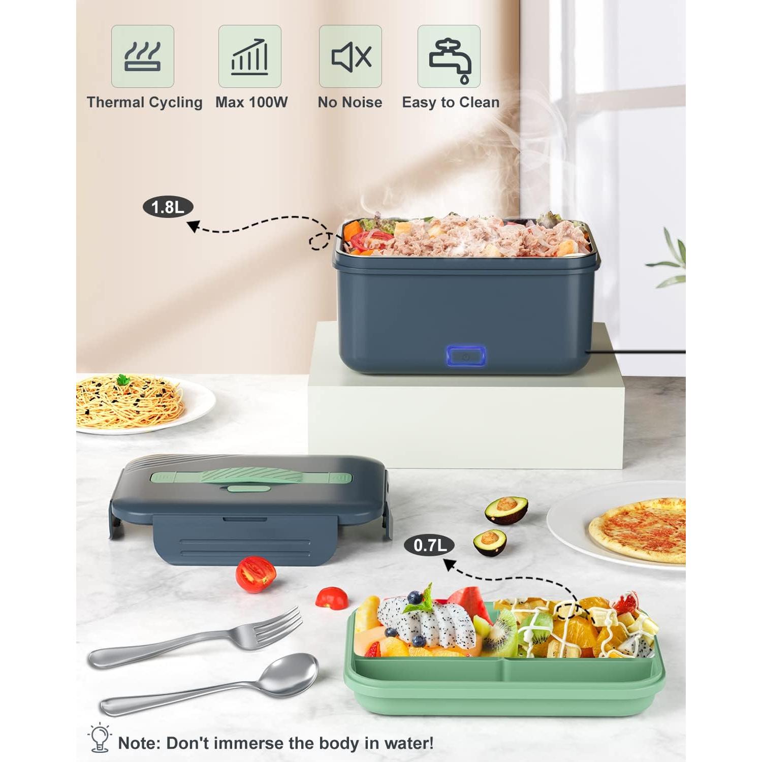 Caja de Almuerzo Eléctrica Monteka 1.8L 100W Gris
