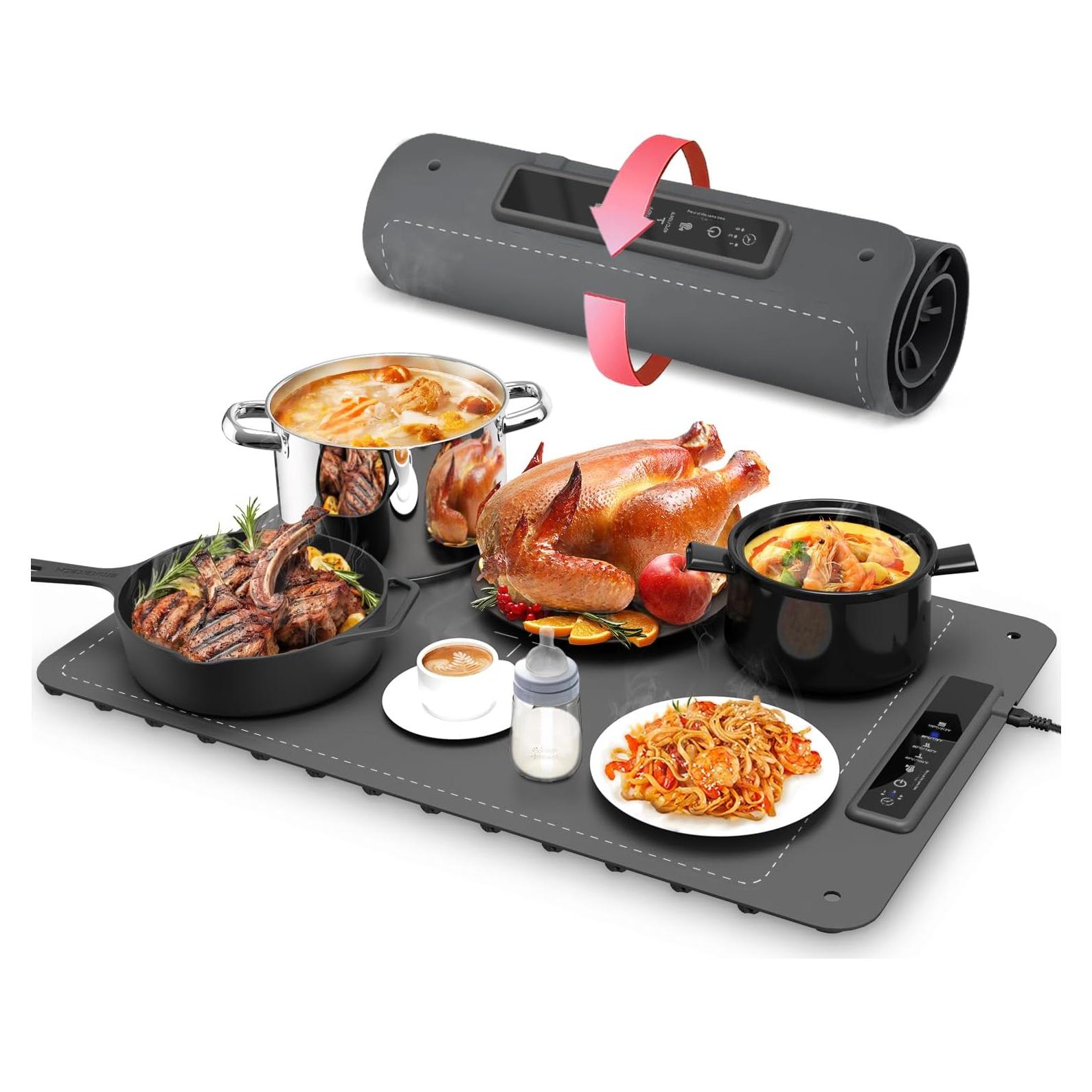 Bandeja Calentadora Eléctrica Mojimdo 250W Gris con Temporizador