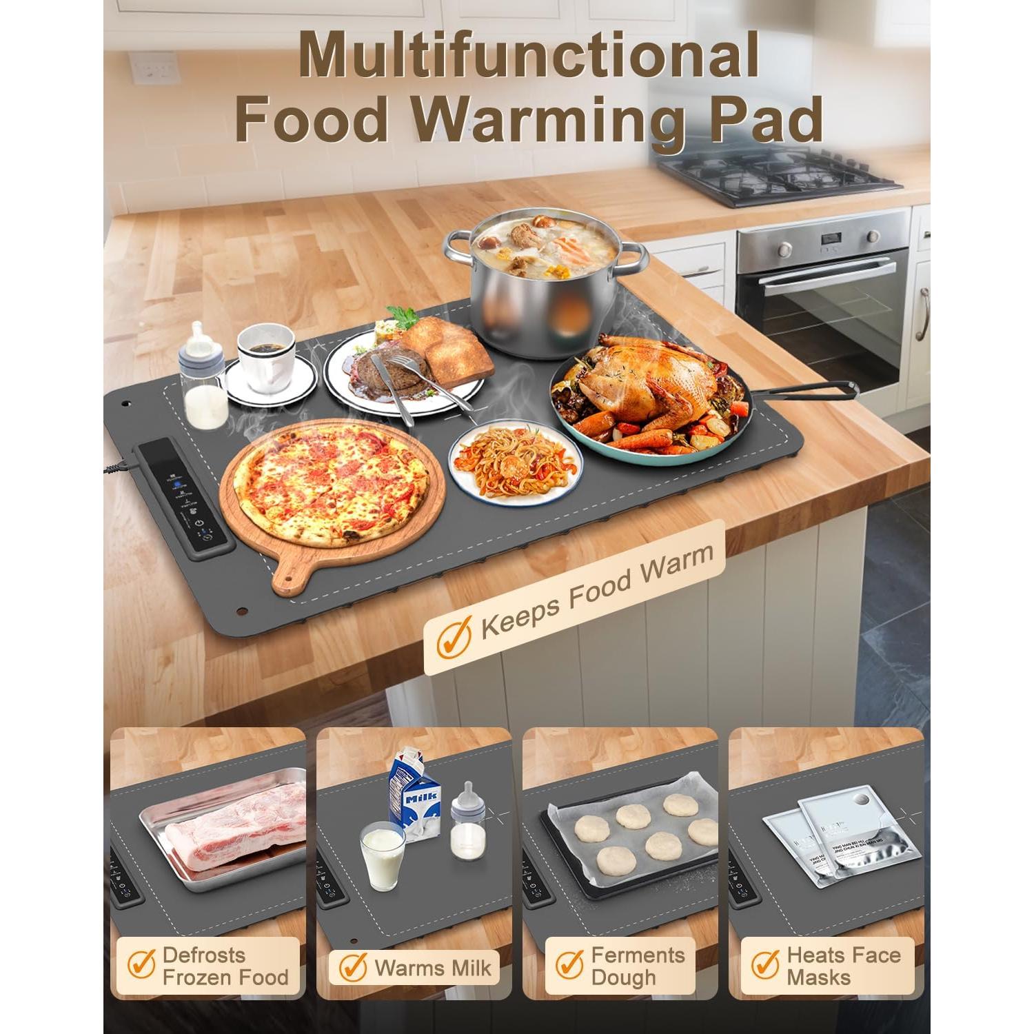 Bandeja Calentadora Eléctrica Mojimdo 250W Gris con Temporizador