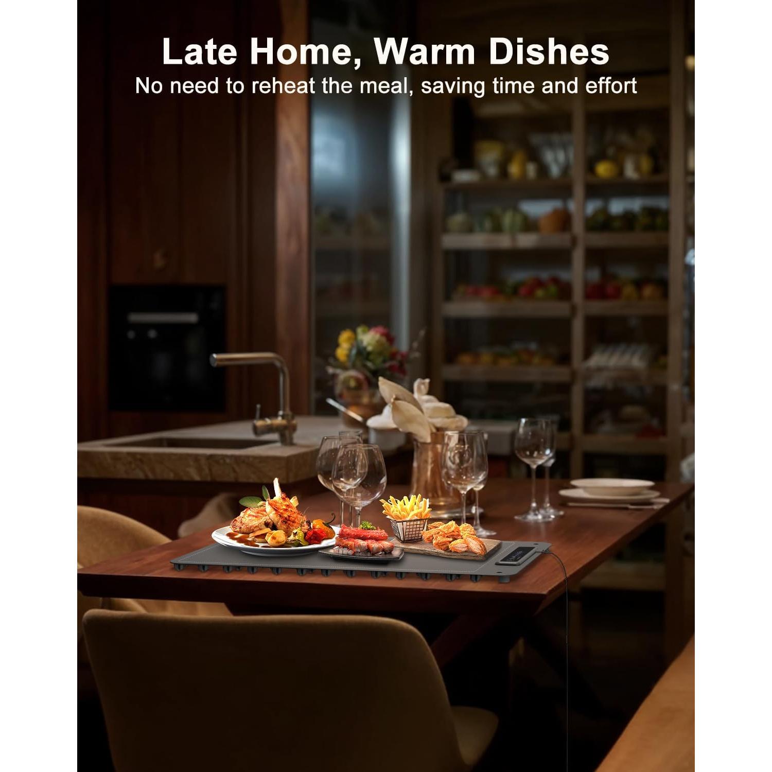 Bandeja Calentadora Eléctrica Mojimdo 250W Gris con Temporizador