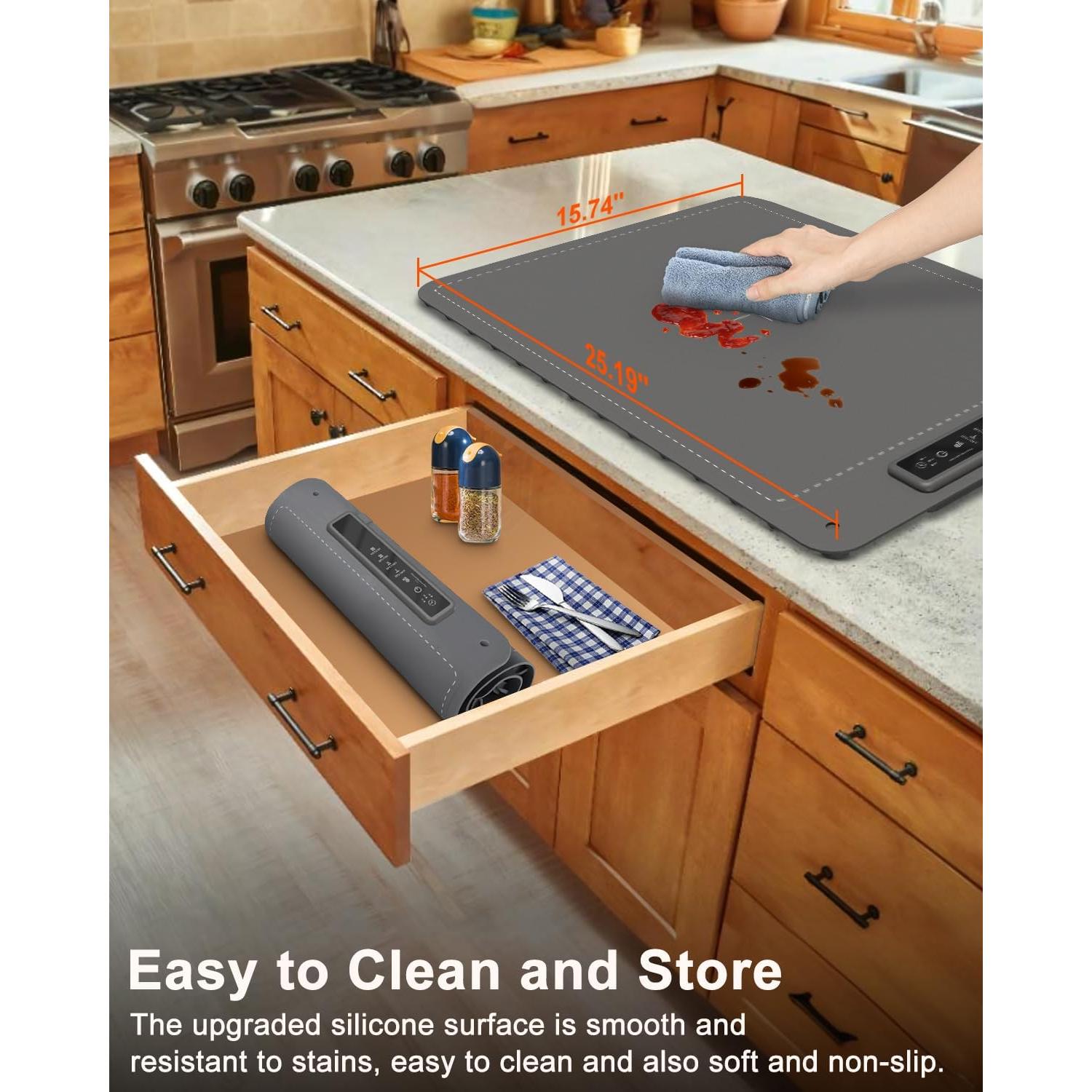 Bandeja Calentadora Eléctrica Mojimdo 250W Gris con Temporizador