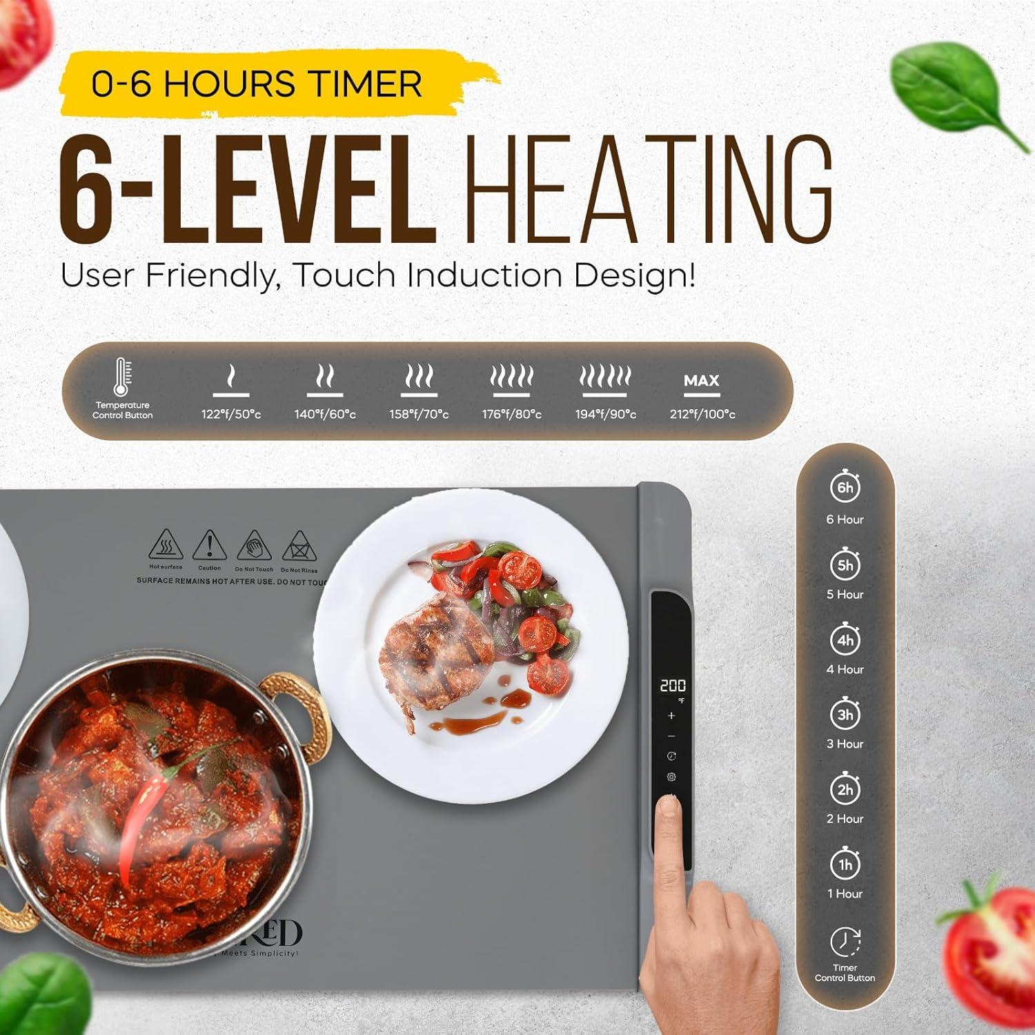 Alfombrilla Calentadora Eléctrica de Silicona 63.5x35.6cm - 10 Niveles