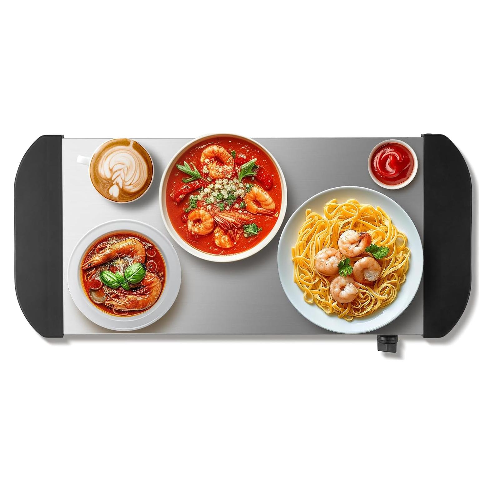 Bandeja Calentadora Eléctrica VEVOR 54.5x26cm Acero Inoxidable