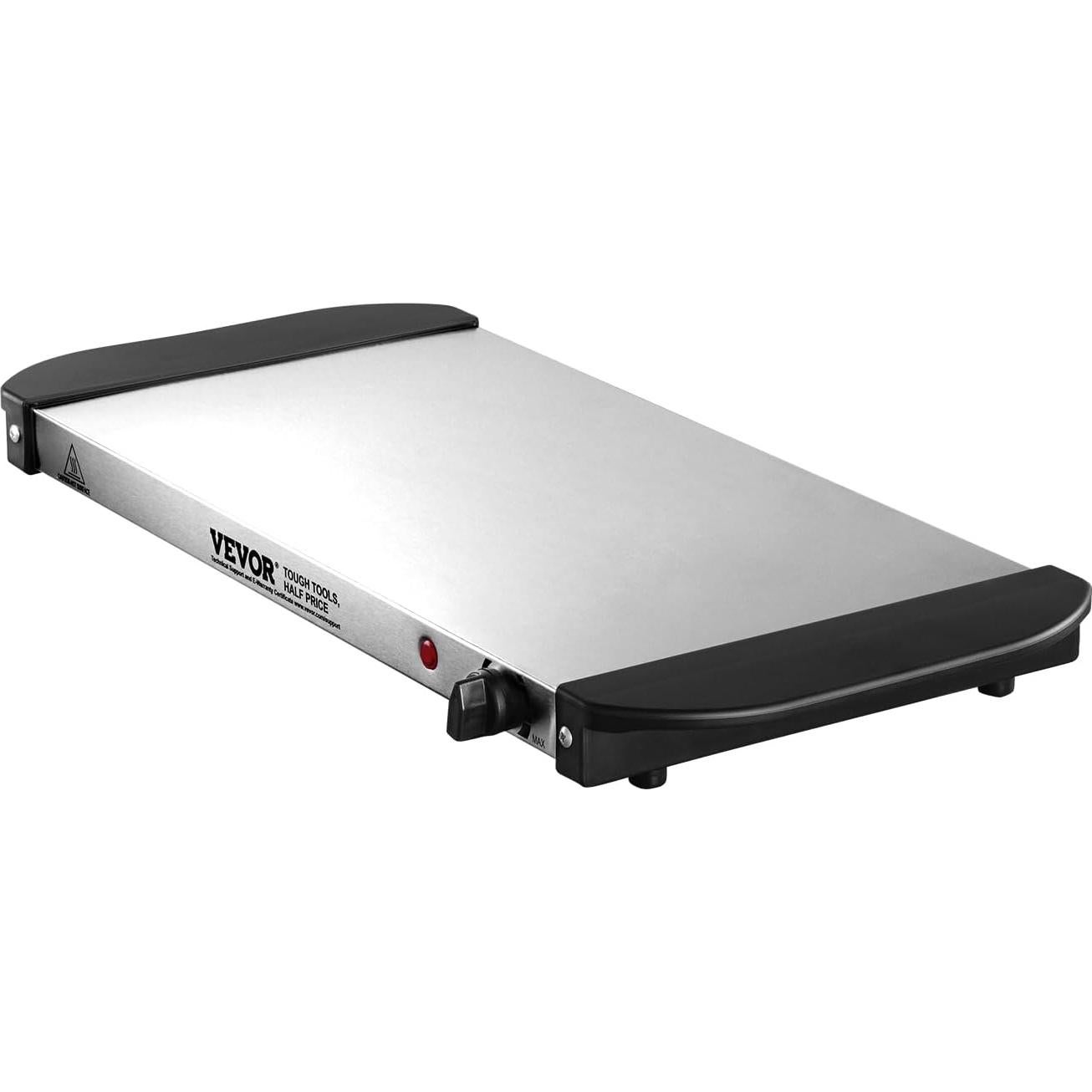 Bandeja Calentadora Eléctrica VEVOR 54.5x26cm Acero Inoxidable