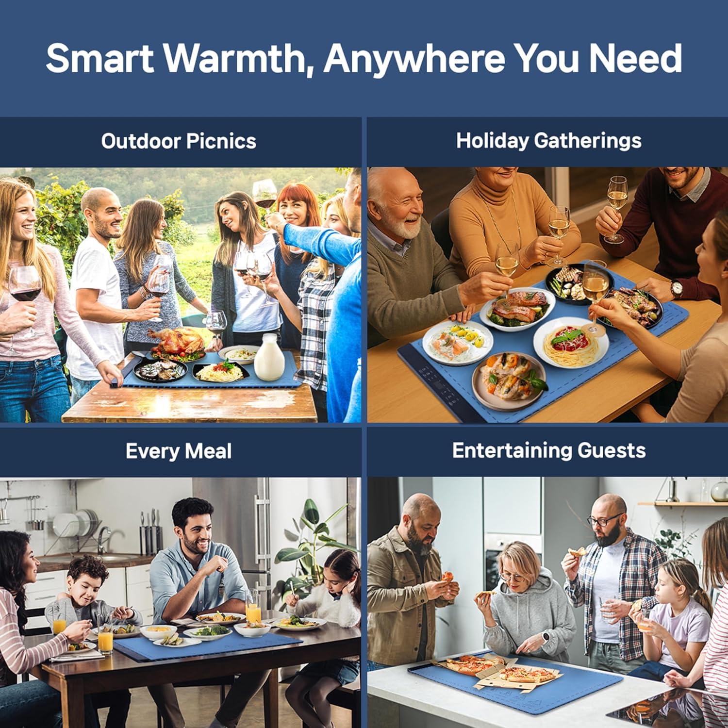 Alfombrilla Calentadora de Comida Uloft 63.8x39.9cm 6 Modos