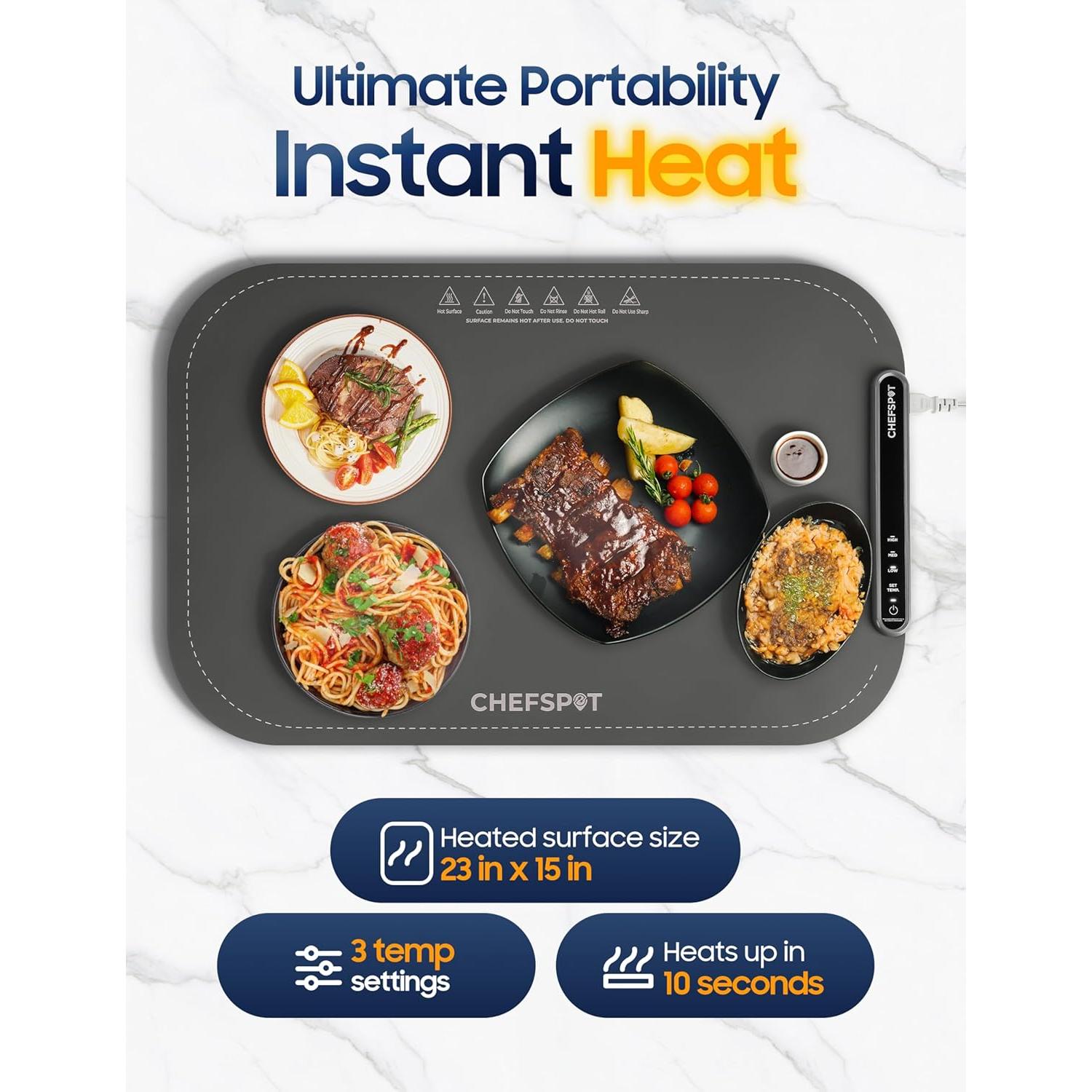 Alfombrilla Calentadora de Comida CHEFSPOT 60.96x38.1 cm Plegable