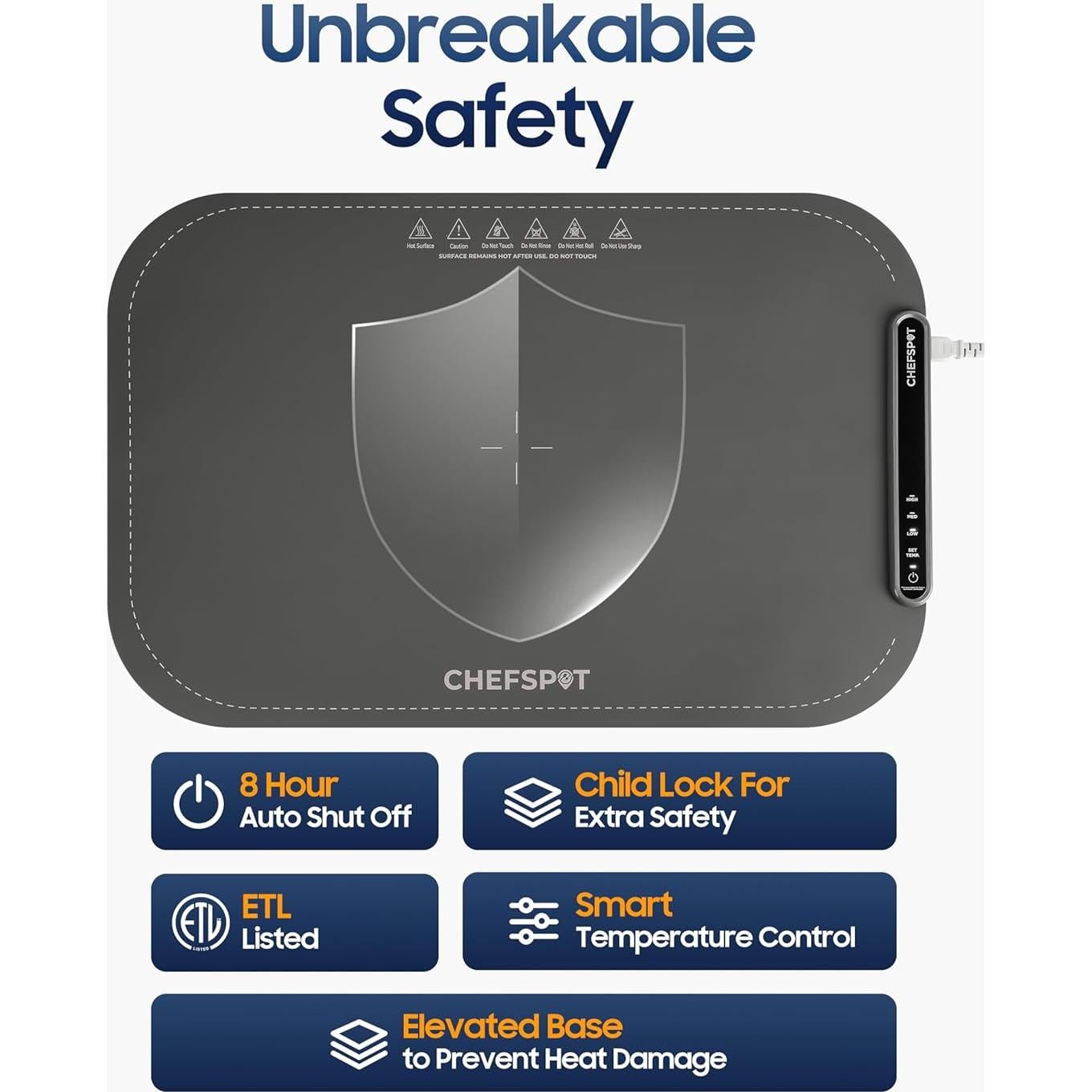Alfombrilla Calentadora de Comida CHEFSPOT 60.96x38.1 cm Plegable