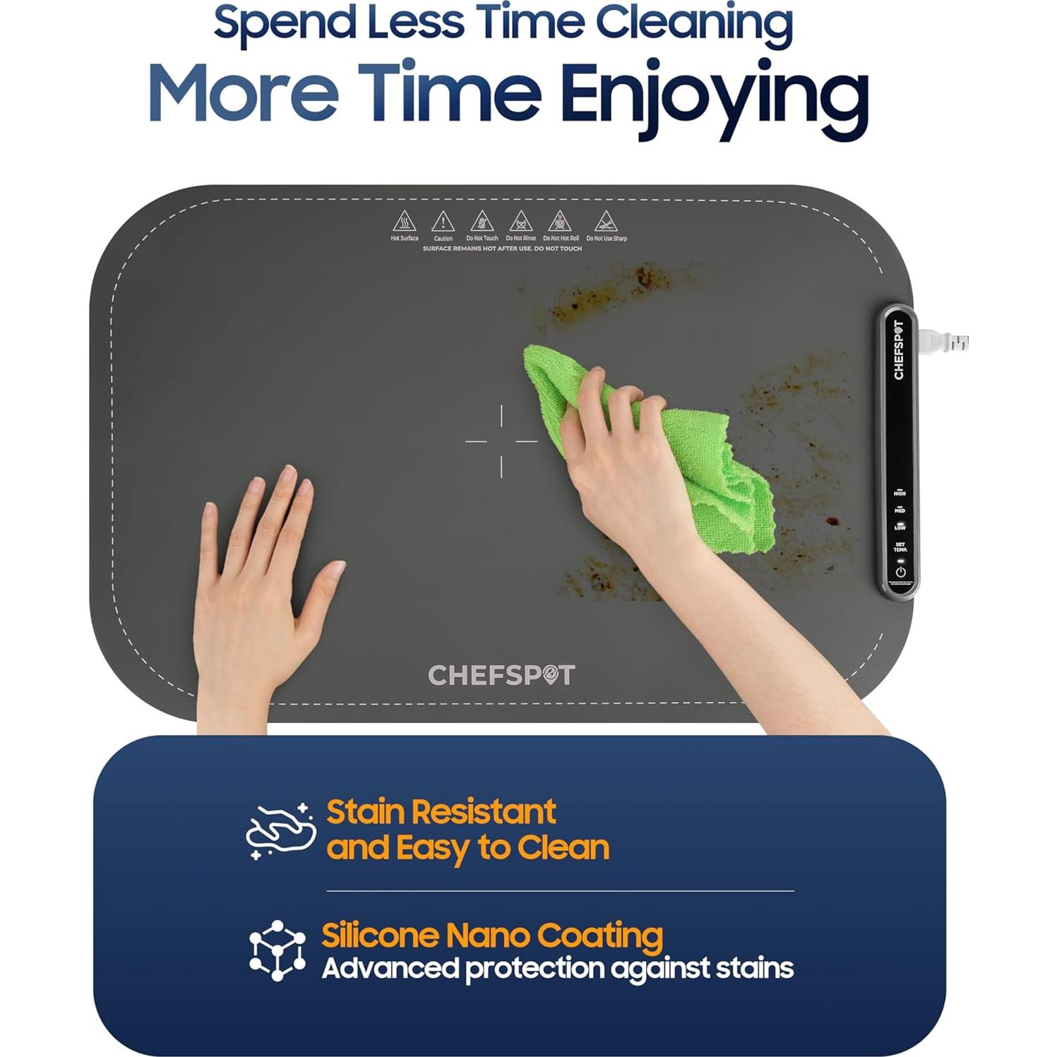 Alfombrilla Calentadora de Comida CHEFSPOT 60.96x38.1 cm Plegable